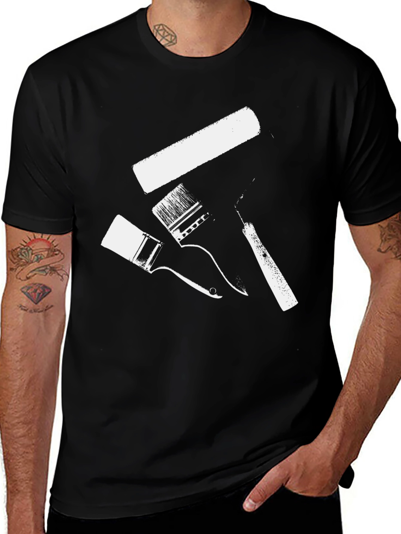 Variant 21 of Paint Brush T-Shirt - Artistic Design, Black