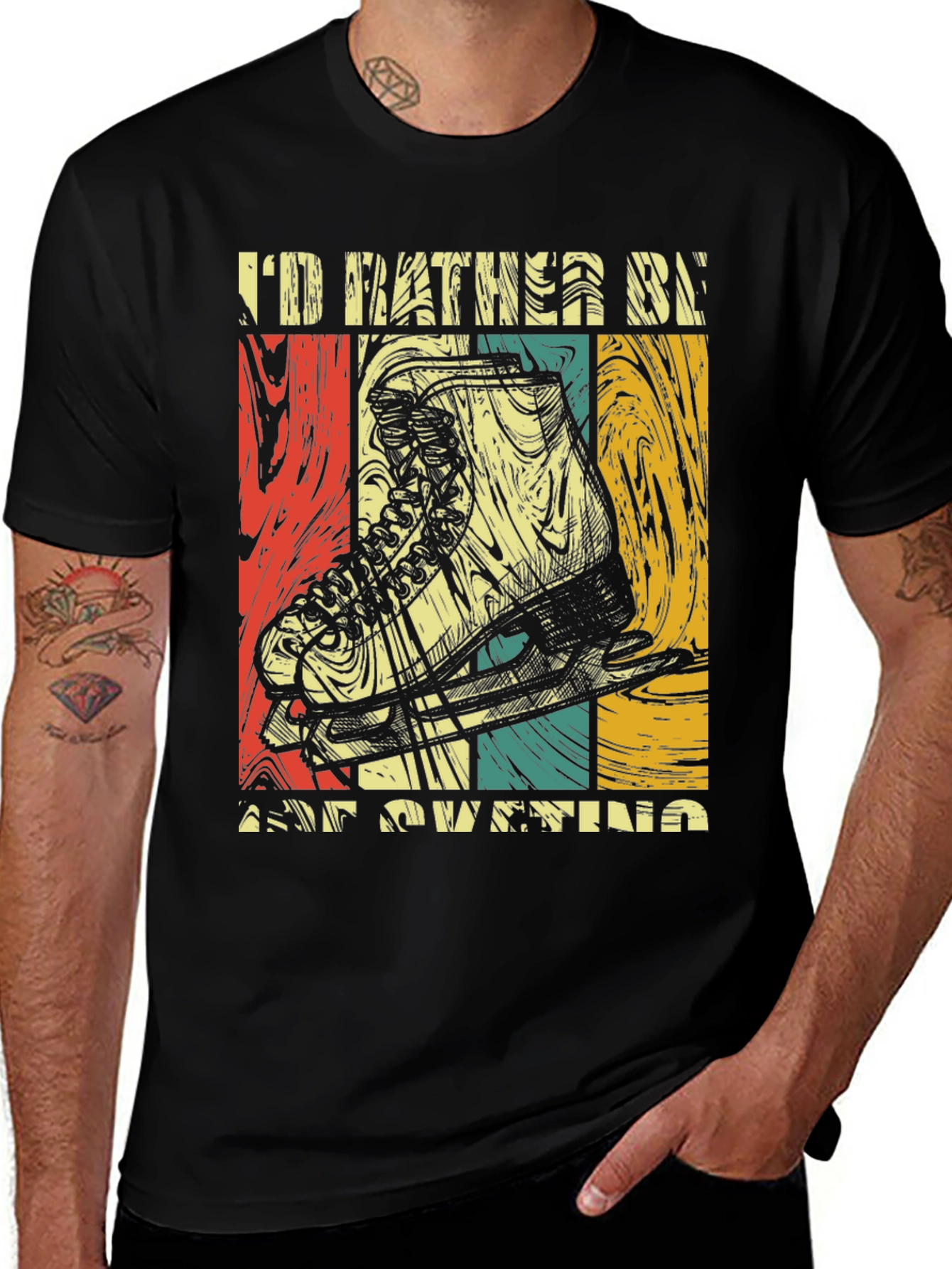 Retro Skating T-Shirt - I'd Rather Be Skating