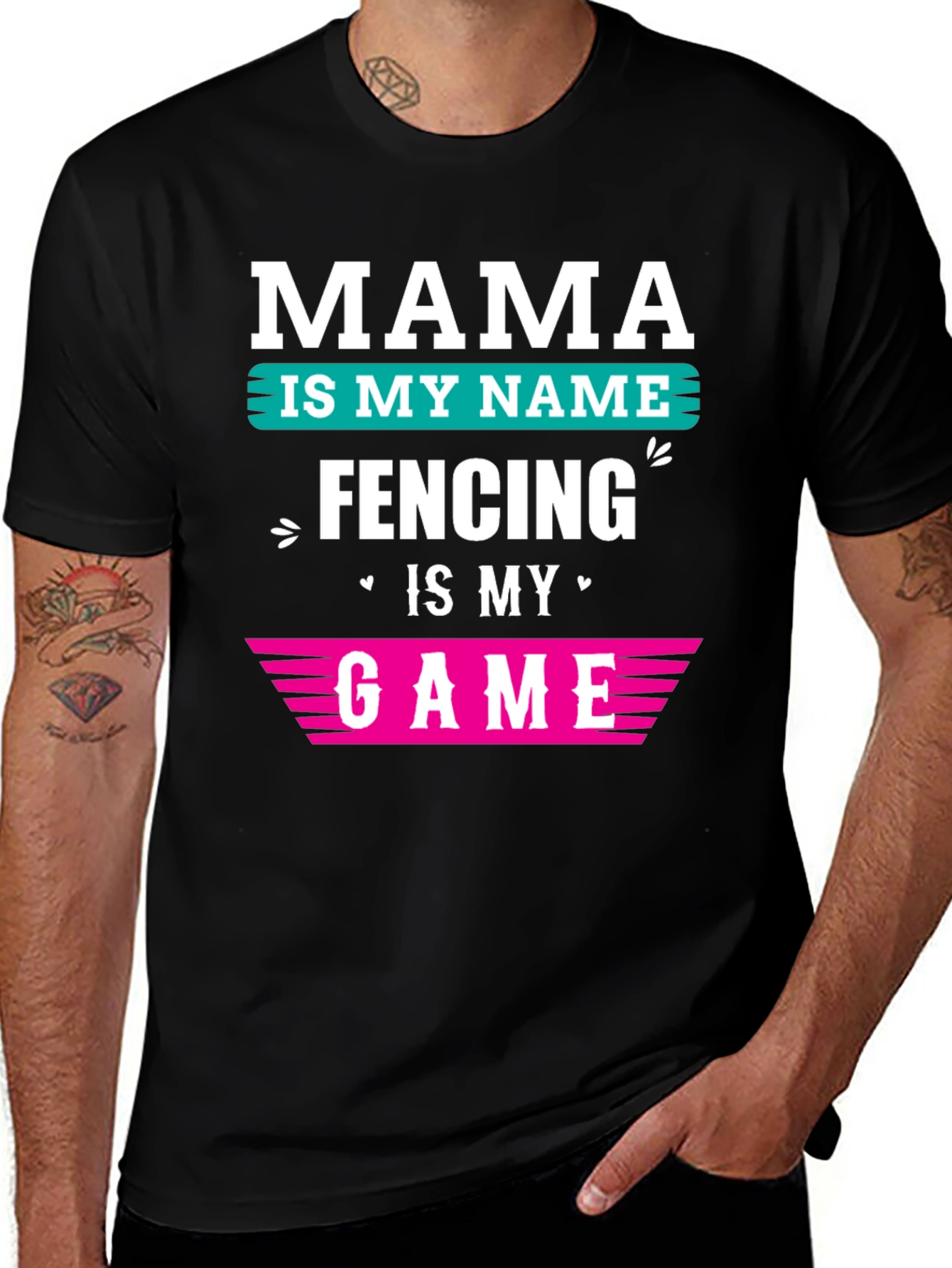 Variant 21 of Mama Fencing Game T-Shirt