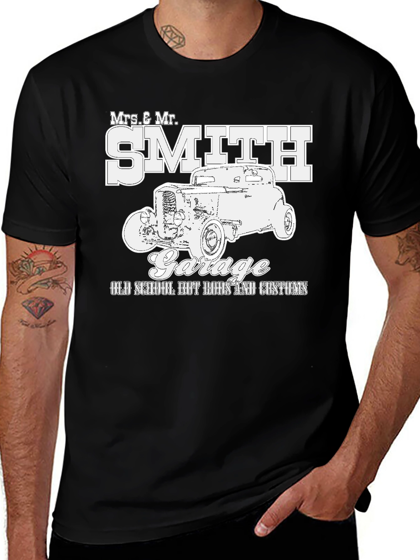 Variant 27 of Mrs. & Mr. Smith Hot Rod Garage T-Shirt