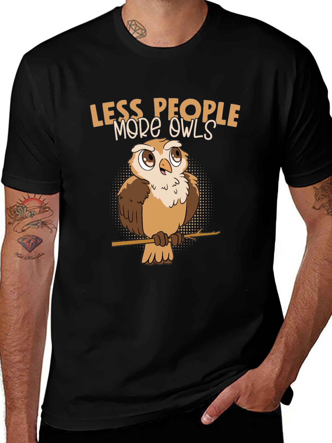 Variant 3 of Less People More Owls Graphic Tee