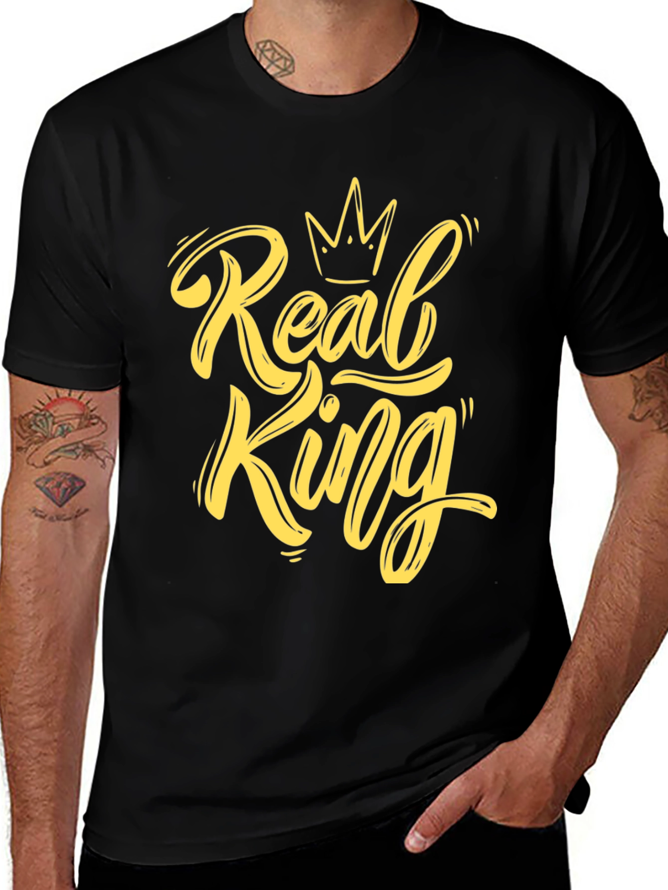 Variant 17 of Real King Graphic Print Black T-Shirt