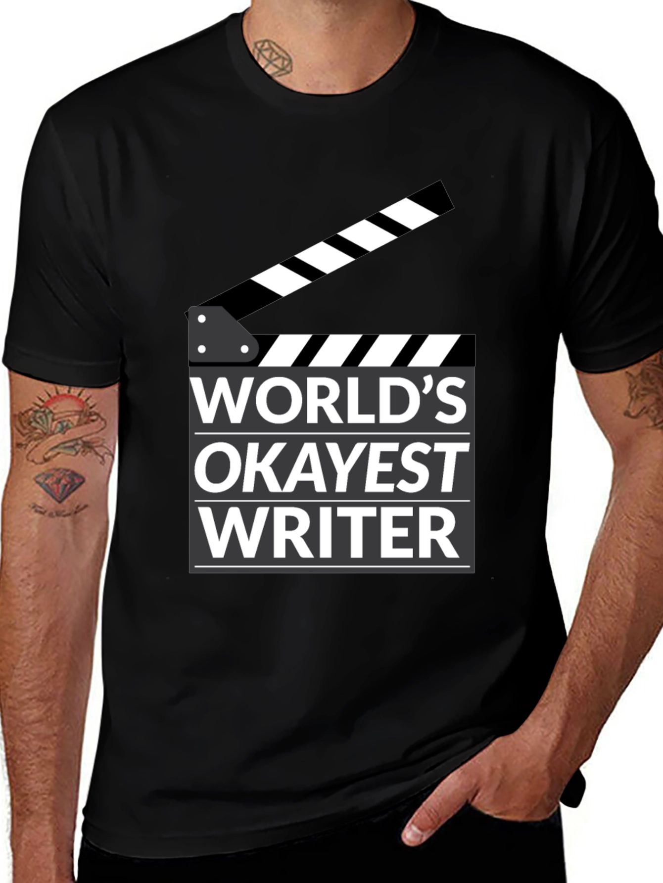 Variant 2 of World's Okayest Writer T-Shirt Funny Novelty Tee