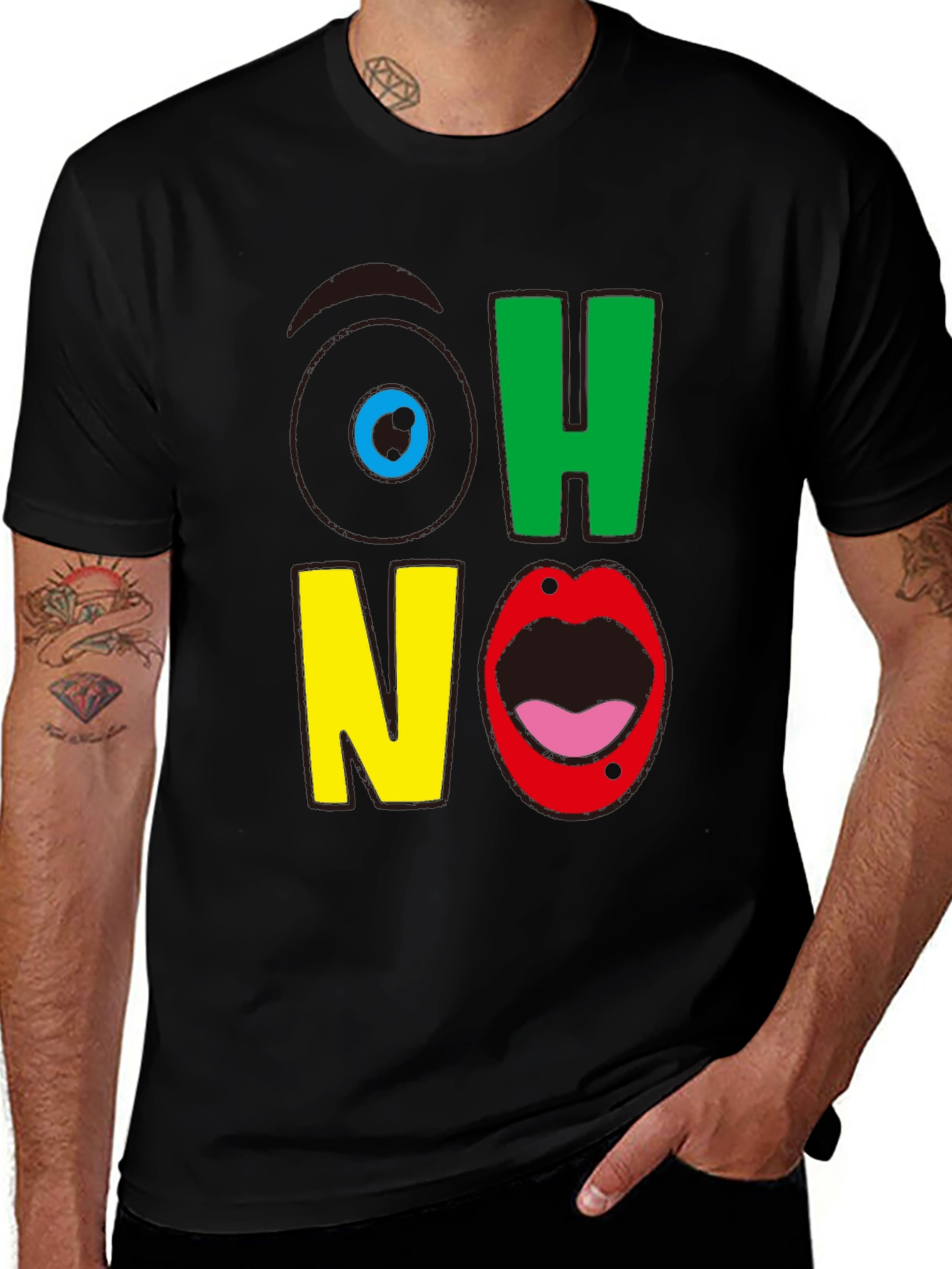 Variant 29 of OH NO Graphic Print Black T-Shirt