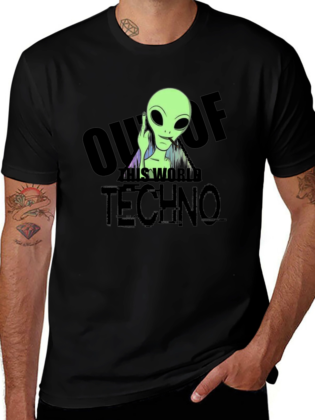 Variant 10 of Out of This World Techno Alien Graphic T-Shirt