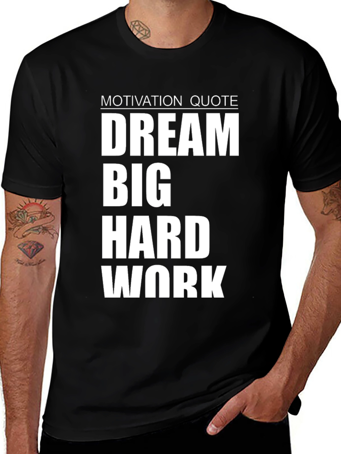 Variant 30 of Dream Big Hard Work T-Shirt - Motivational Black Tee