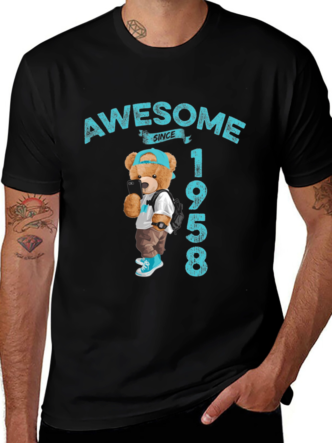 Variant 20 of Awesome Since 1958 Teddy Bear Graphic Tee