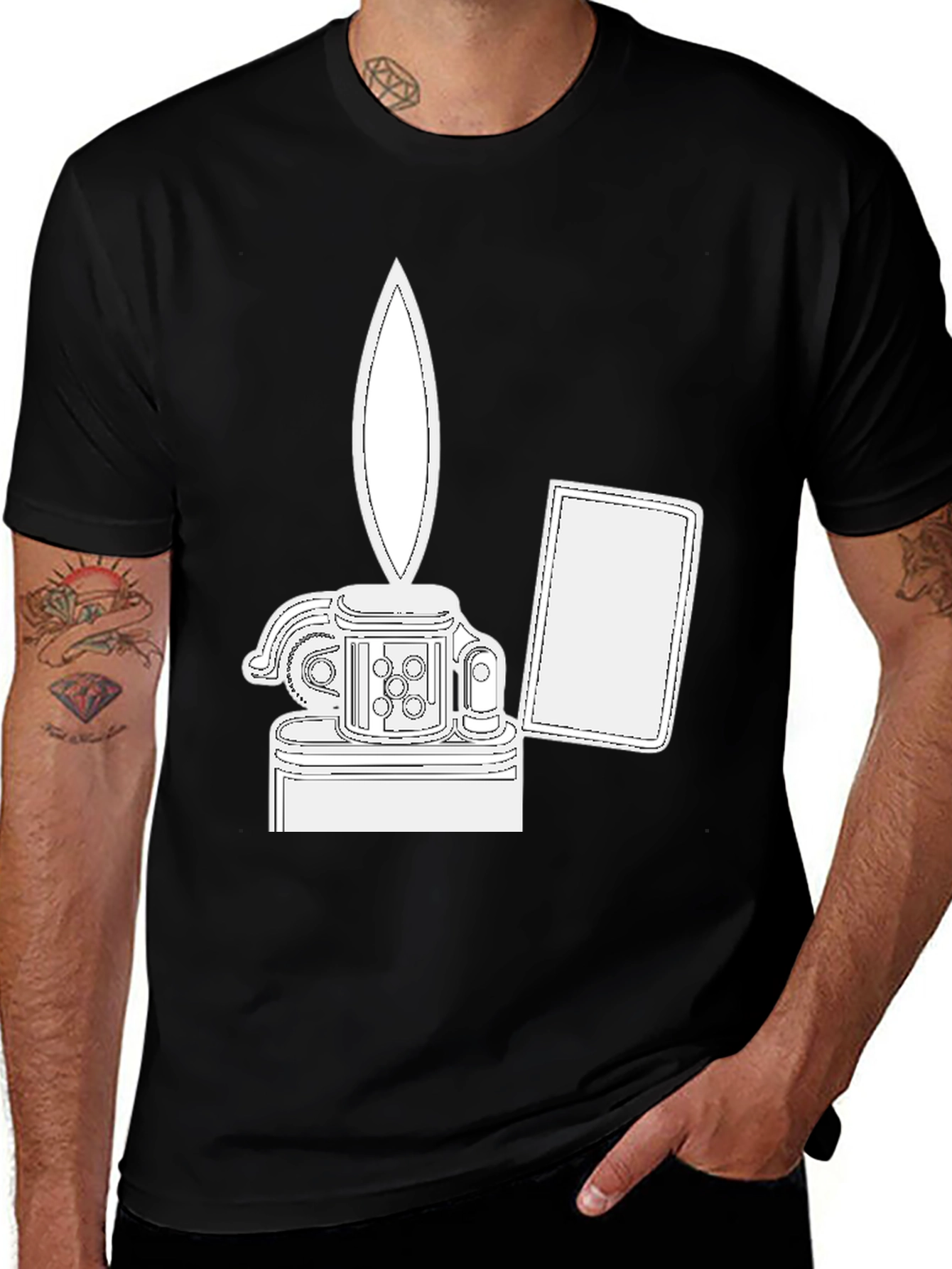 Variant 5 of Black Graphic Tee - Lighter Design