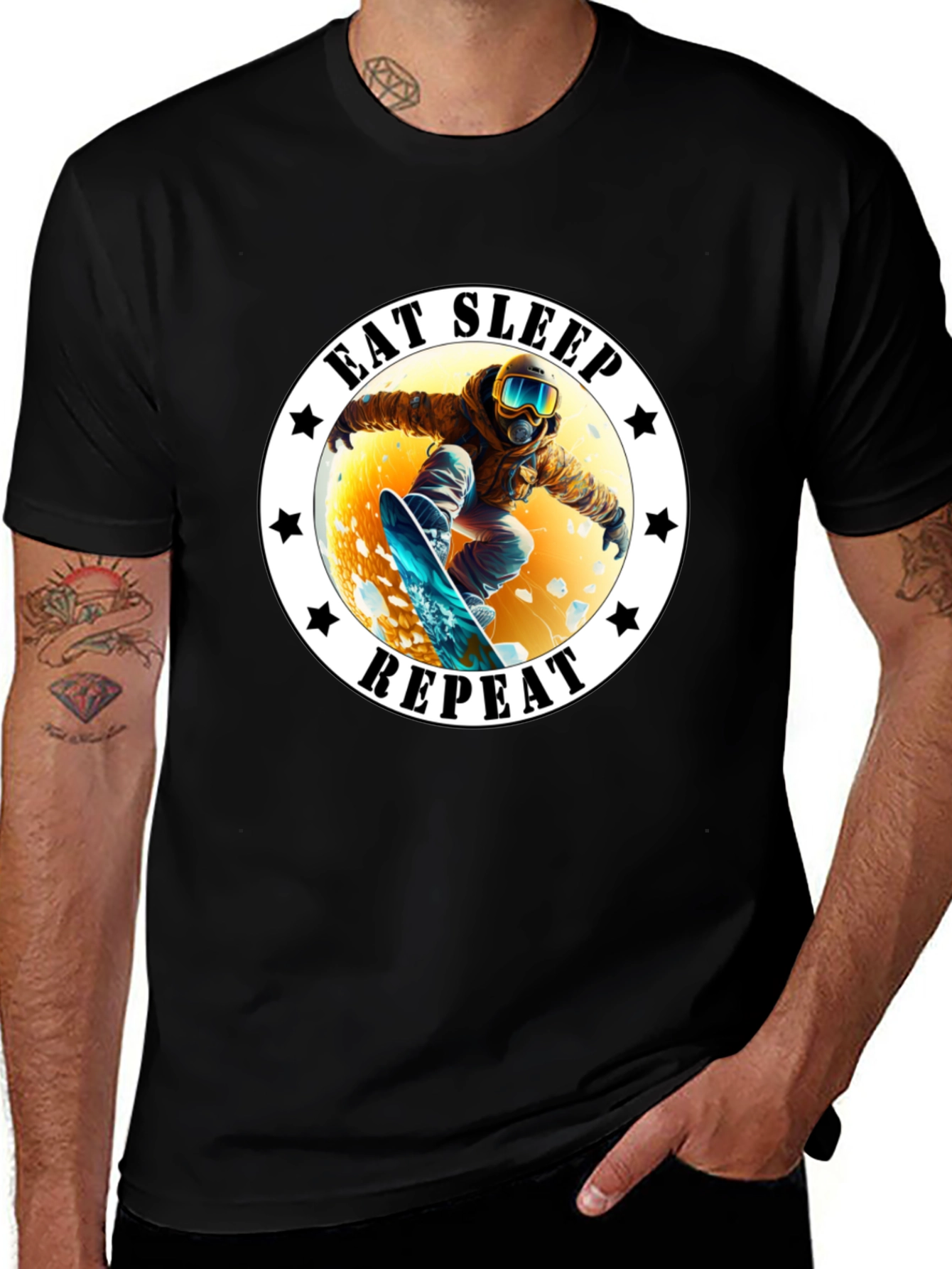 Variant 25 of Eat Sleep Repeat Snowboarder T-Shirt