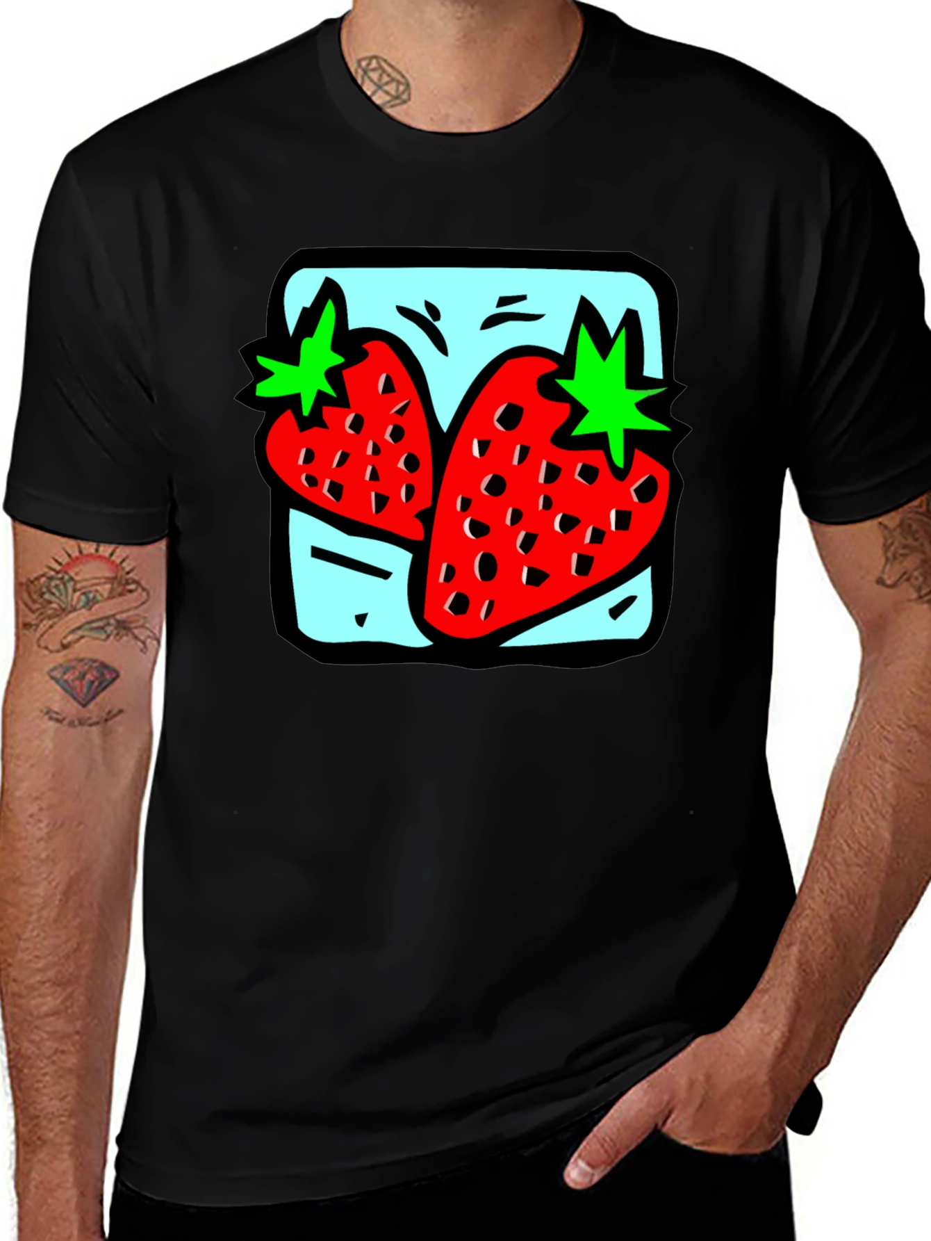 Variant 10 of Strawberry Graphic Tee - Quirky Fruit Design