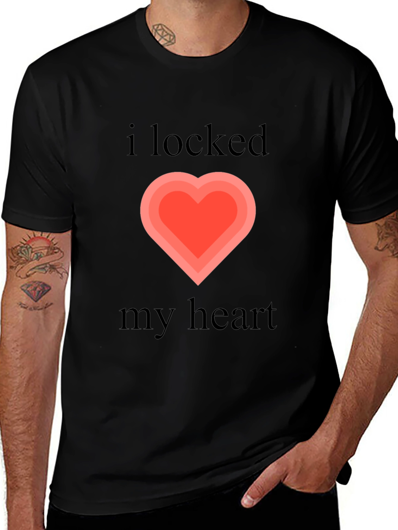 Variant 26 of I Locked My Heart Graphic Tee - Black