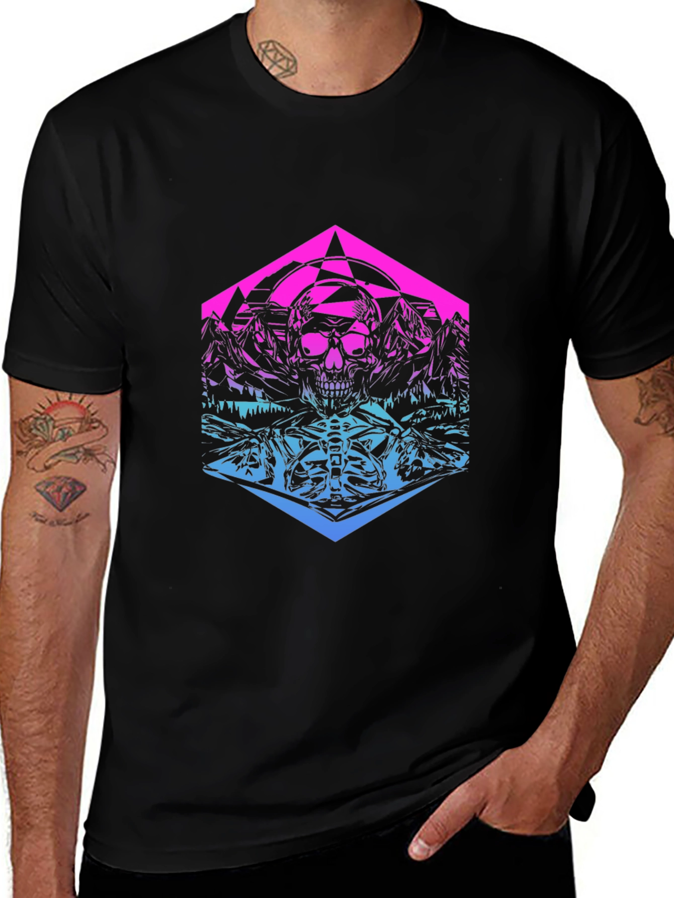 Variant 25 of Skull Mountain Gradient Graphic T-Shirt