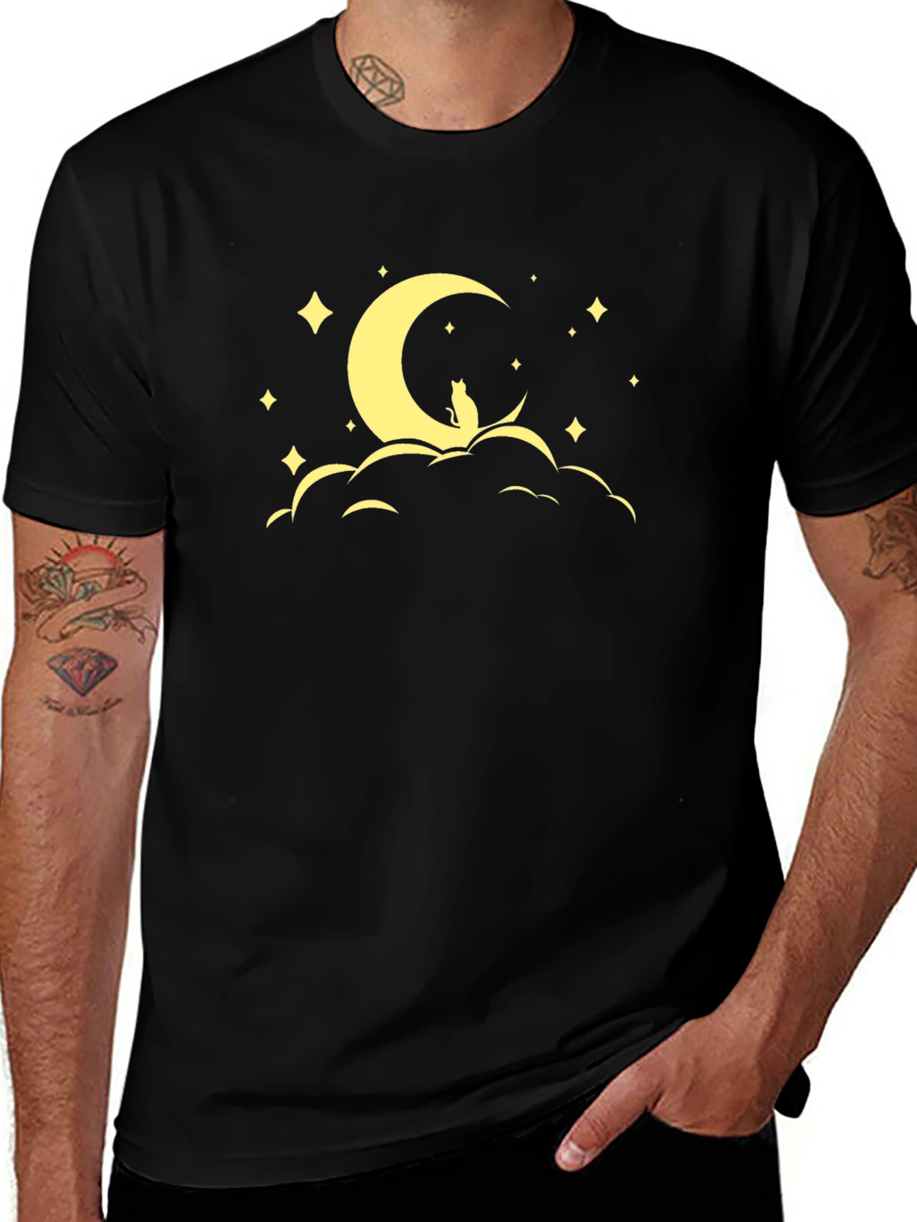 Variant 30 of Cat Moon Star Graphic Tee