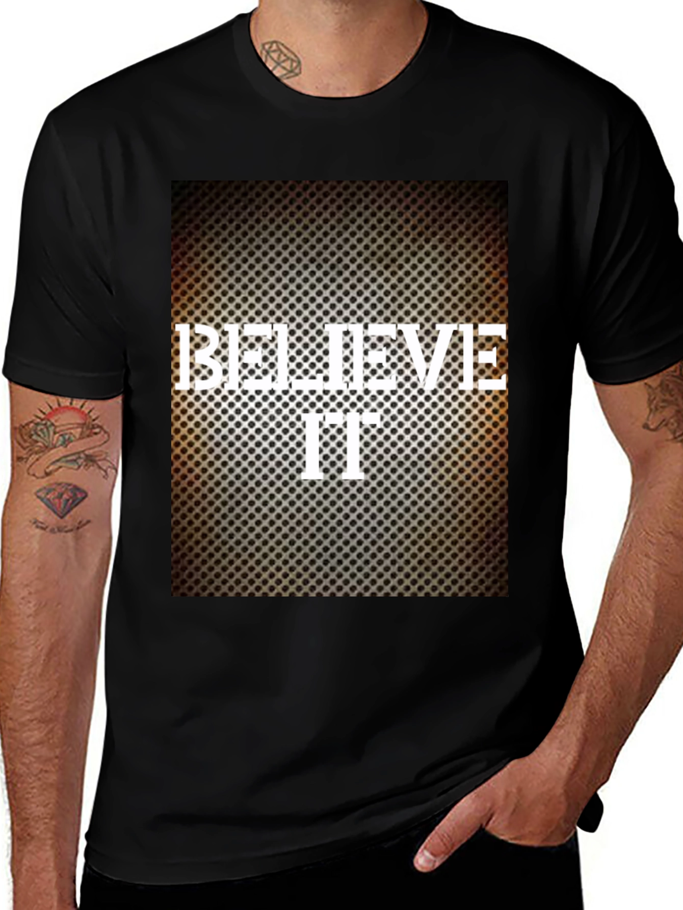 Black Believe It Graphic Print Black T-Shirt main image