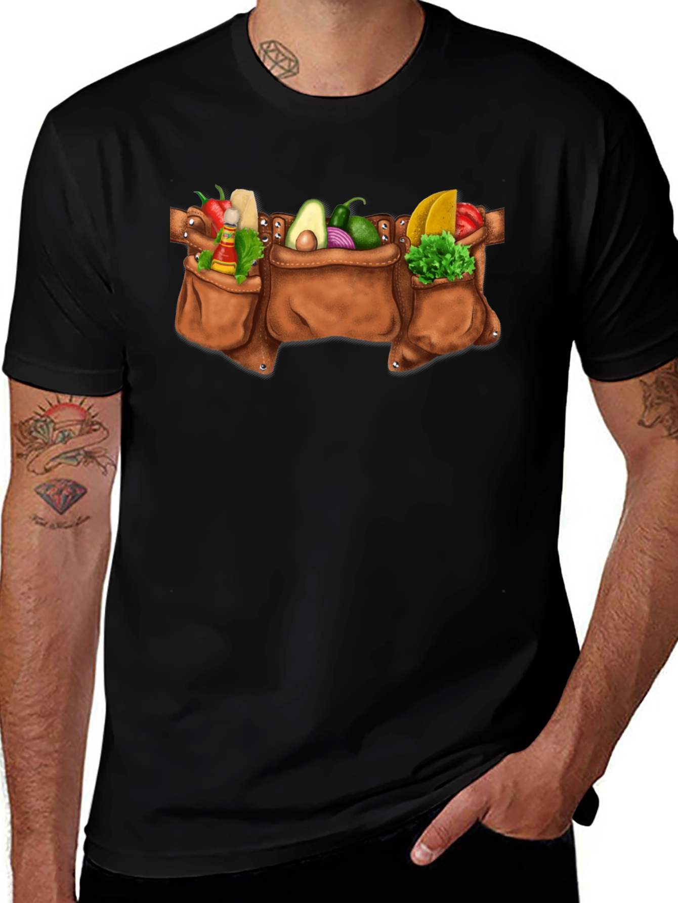 Variant 20 of Taco Tool Belt Graphic Tee - Black Cotton T-Shirt