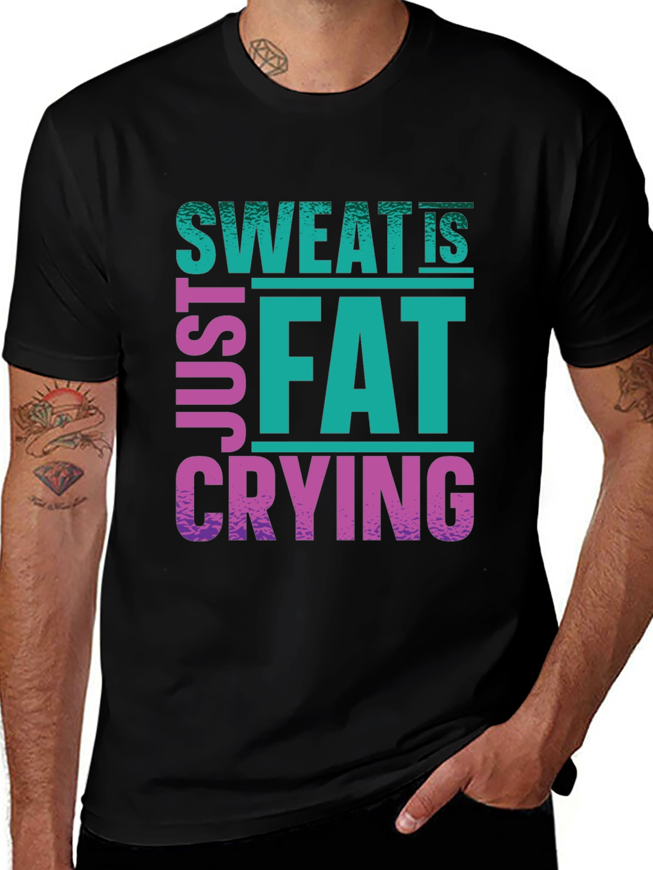 Variant 22 of Sweat Is Just Fat Crying Graphic Tee