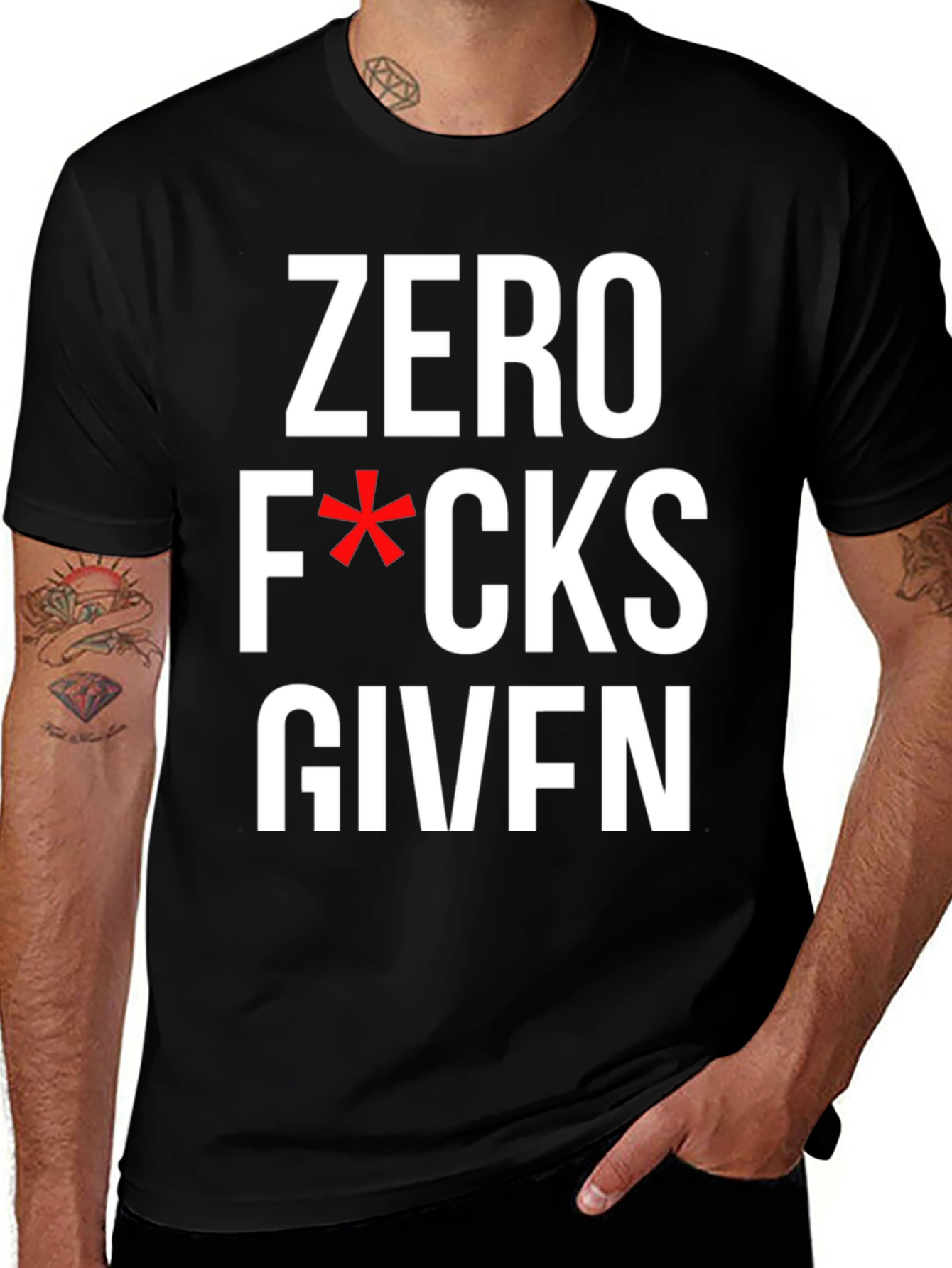 Variant 11 of Zero F*cks Given Graphic T-Shirt - Bold Humor Tee