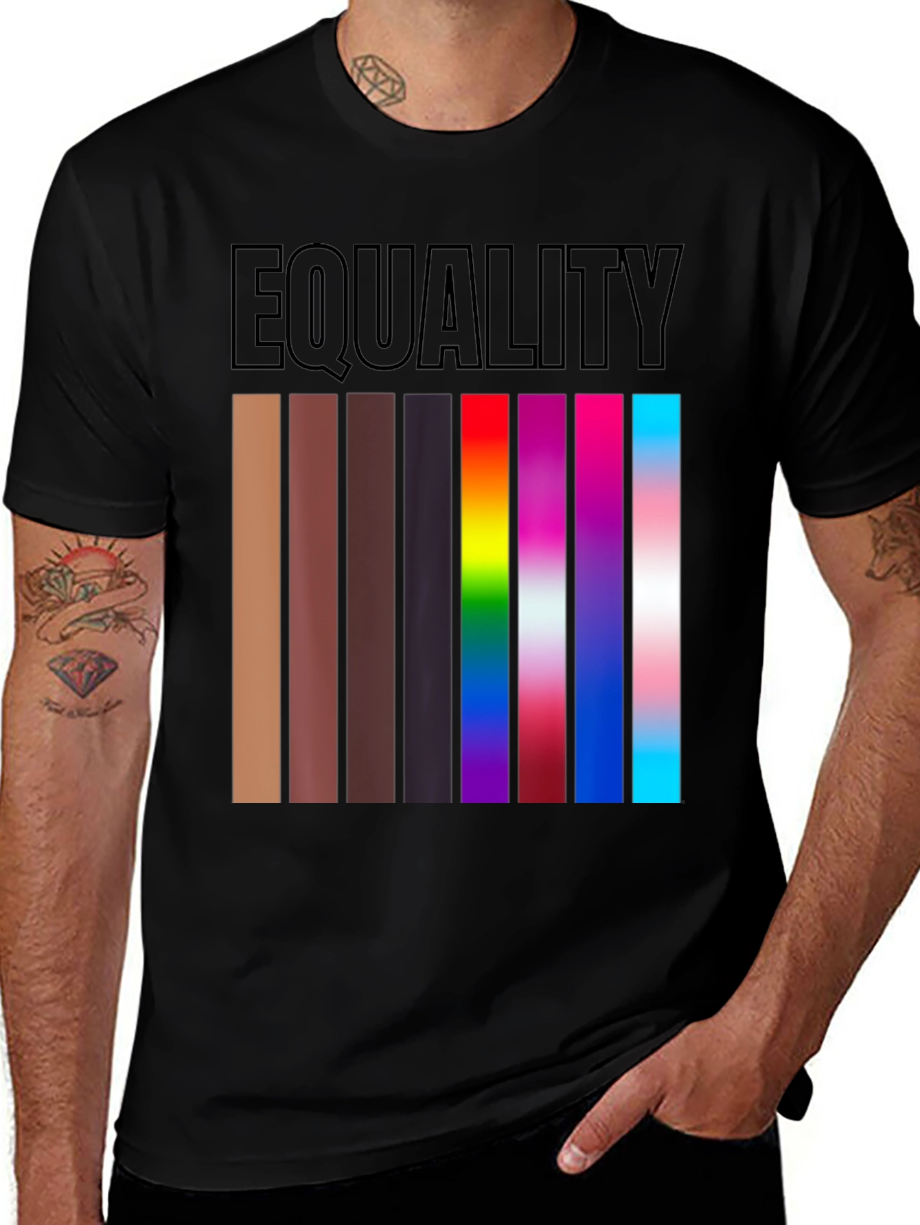 Variant 12 of Equality T-Shirt Diverse Skin Tones & LGBTQ+ Pride