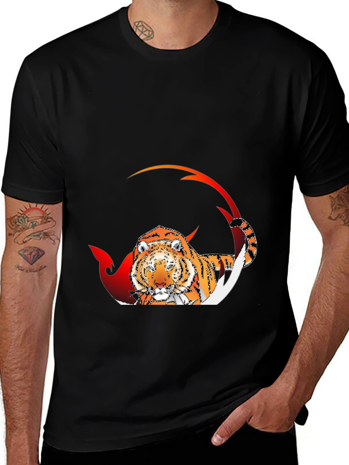 Variant 17 of Tiger Graphic Black T-Shirt for Men