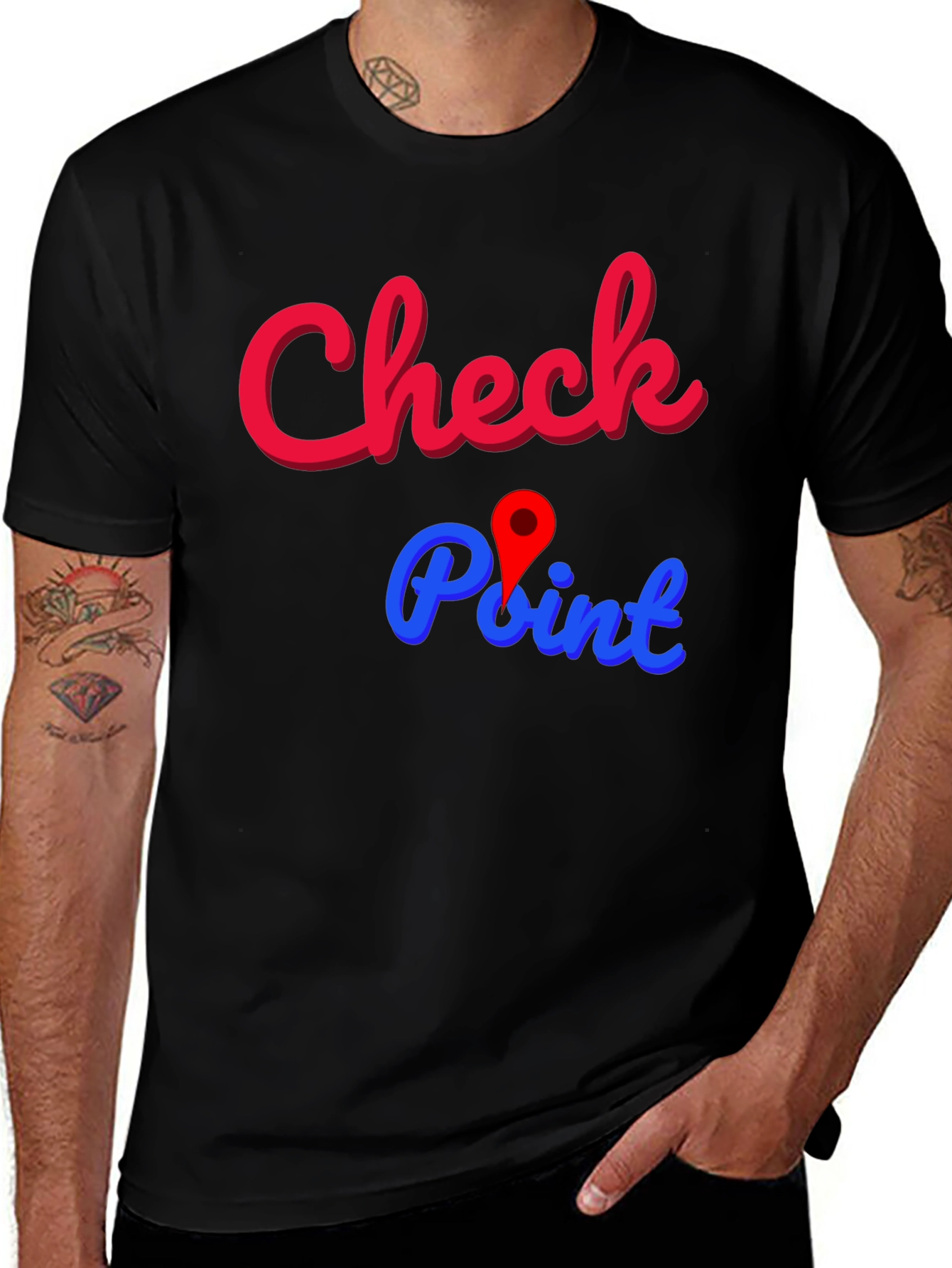 Variant 13 of Check Point Graphic Tee - Stylish Cotton Blend