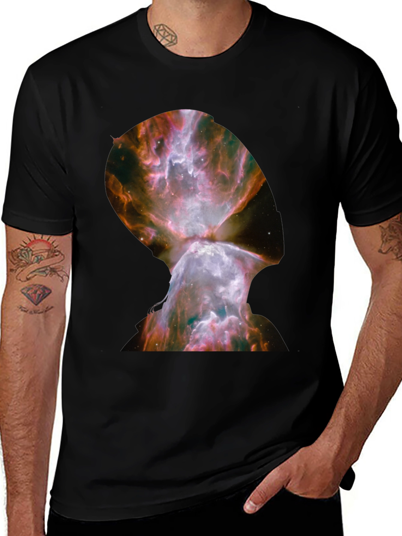 Variant 8 of Nebula Graphic Print Black T-Shirt