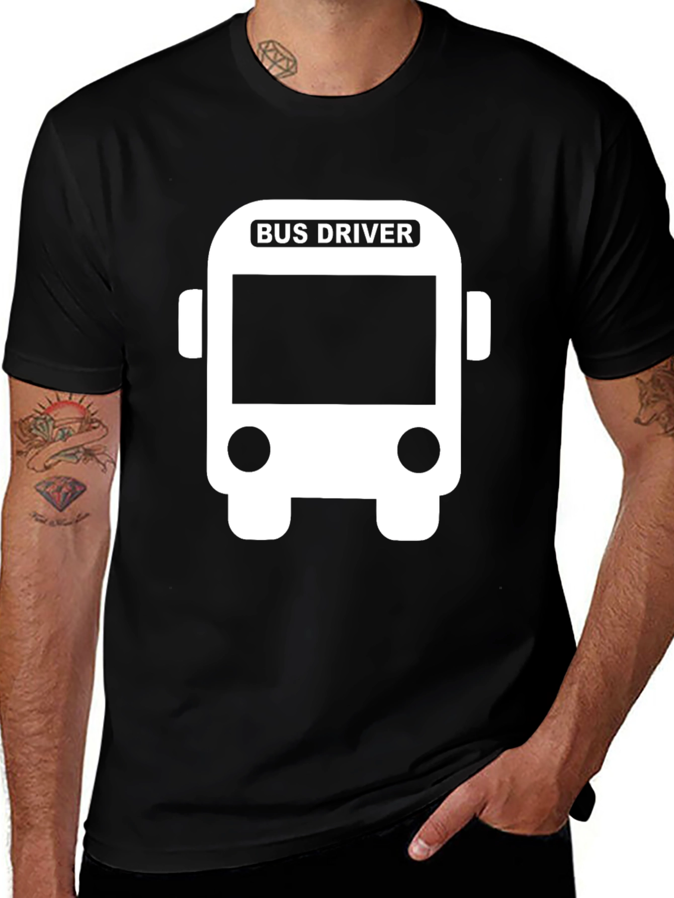 Variant 26 of Bus Driver T-Shirt - Black Graphic Tee