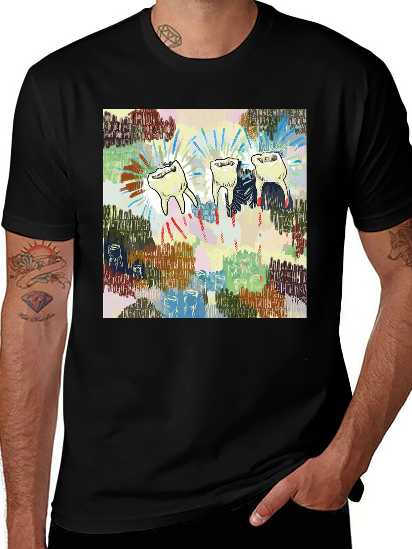 Variant 23 of Abstract Teeth Graphic Tee