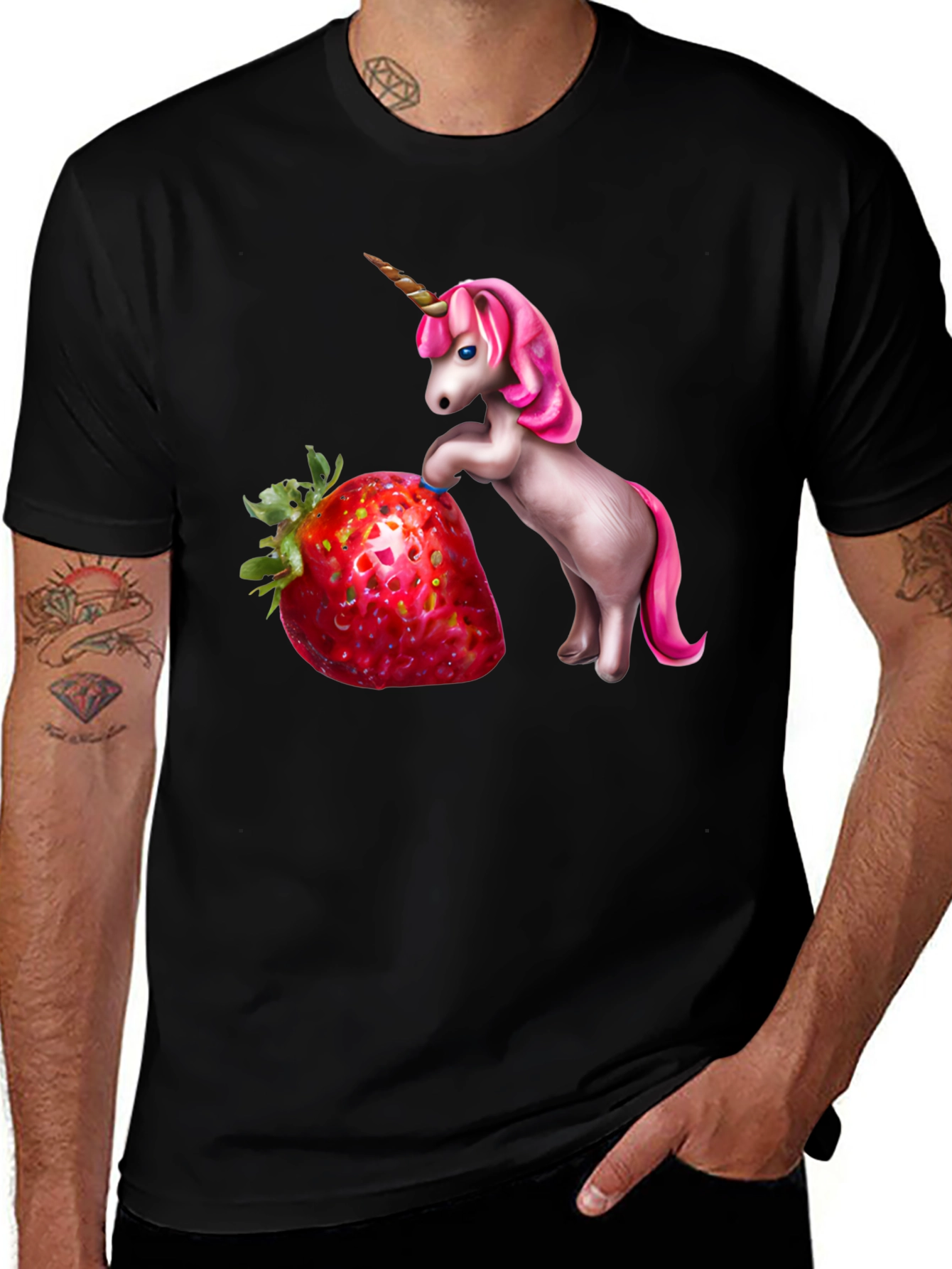 Variant 5 of Unicorn Strawberry T-Shirt - Fun Graphic Tee
