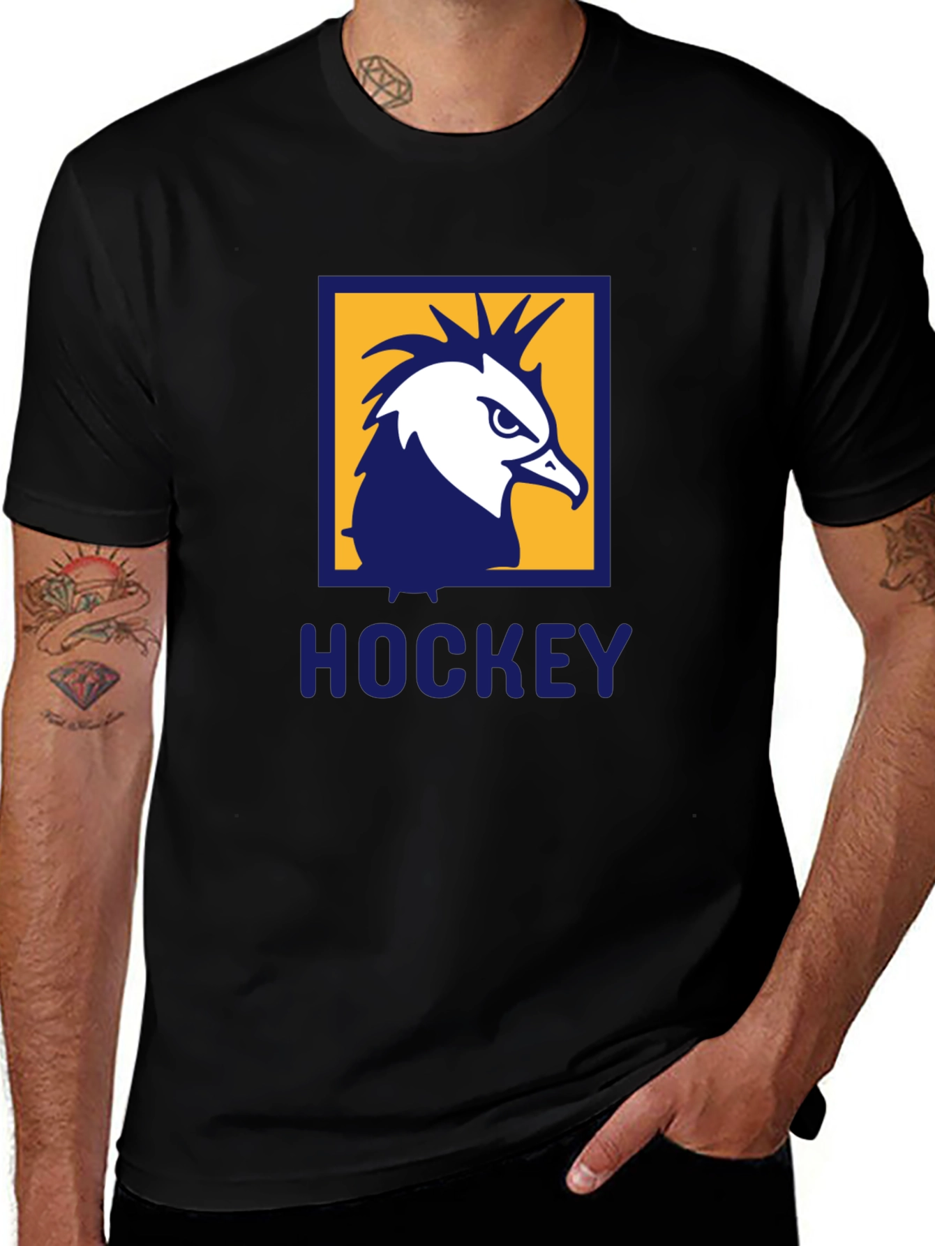Variant 16 of Hockey Eagle Graphic T-Shirt - Black