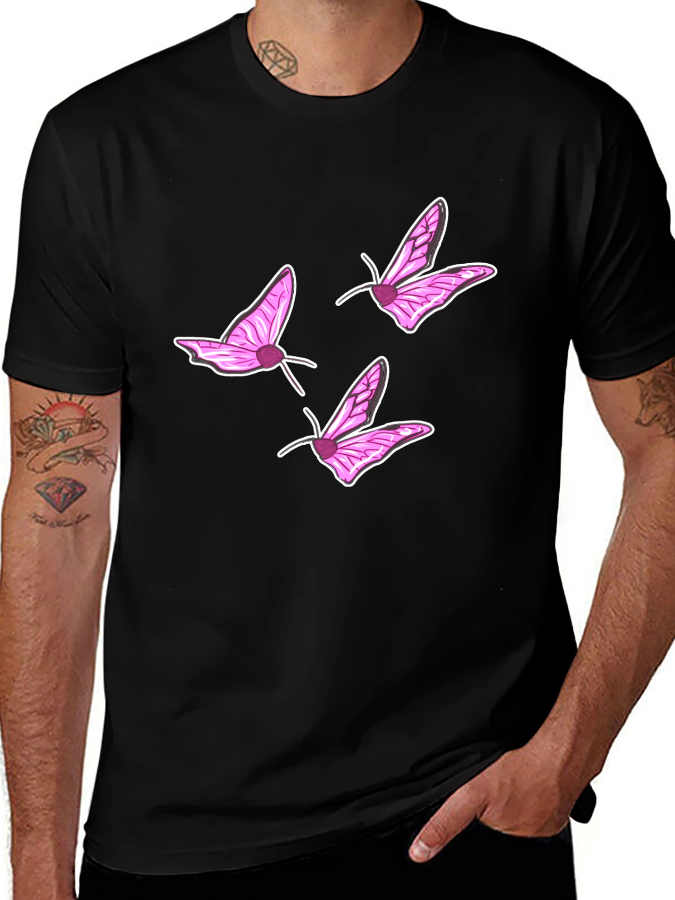 Variant 29 of Butterfly Graphic Tee - Stylish Black Casual Wear