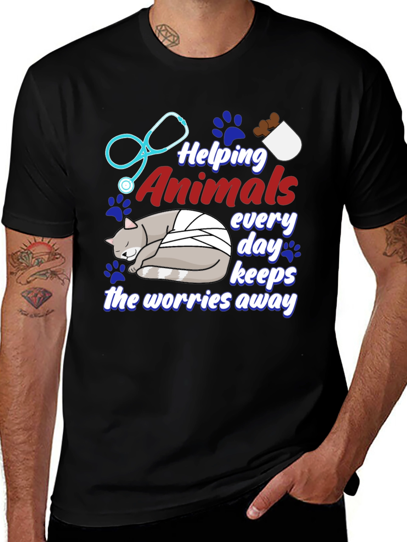 Veterinarian T-Shirt Helping Animals Everyday