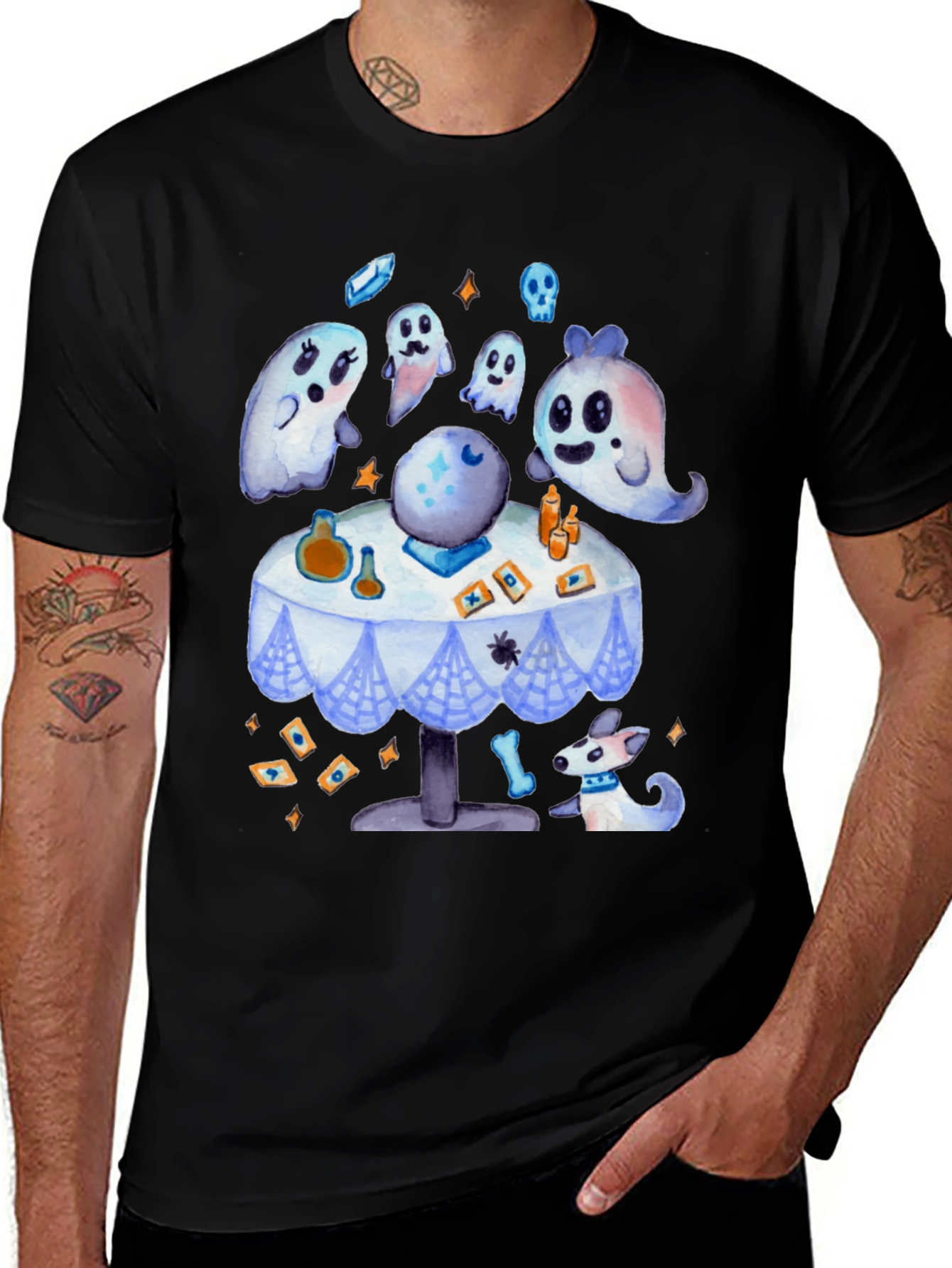 Variant 25 of Spooky Cute Ghostly Fortune Teller Graphic Tee