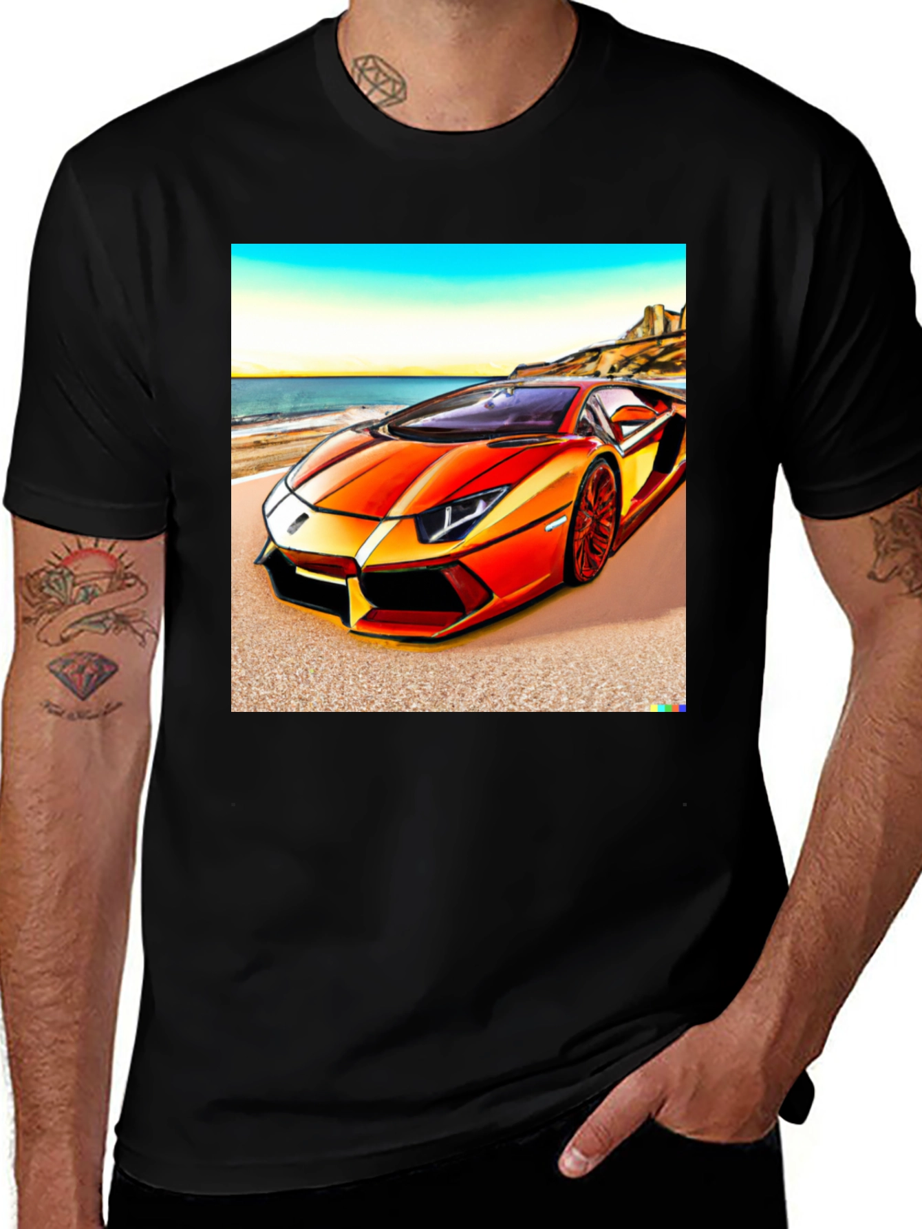 Variant 23 of Orange Lamborghini T-Shirt
