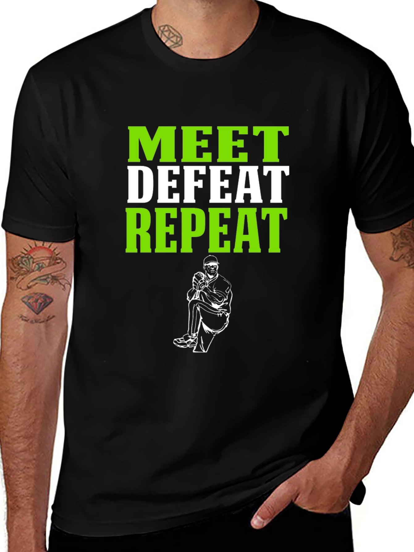 Variant 28 of Meet Defeat Repeat Graphic T-Shirt