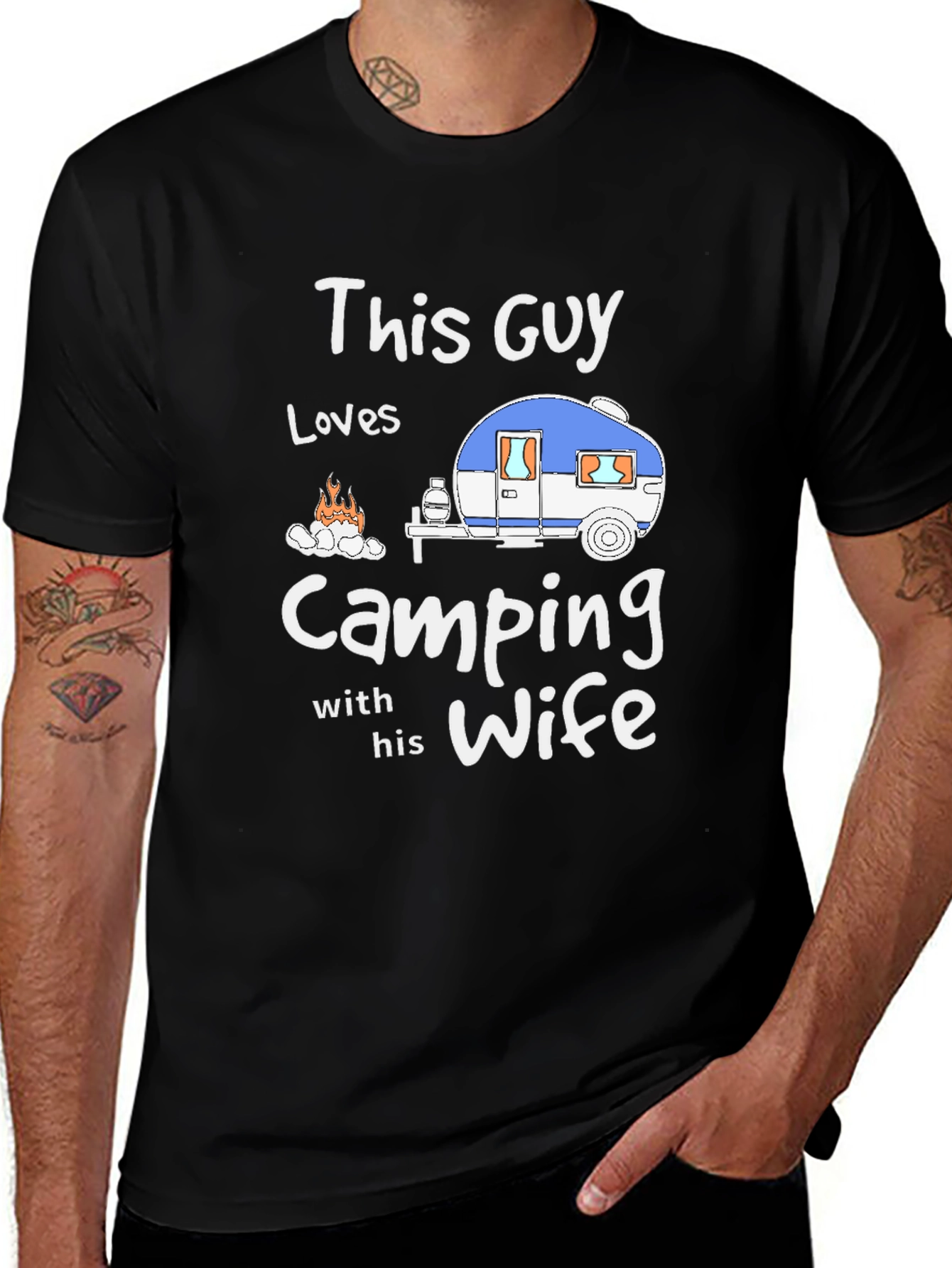Variant 5 of Camping Enthusiast Graphic Tee - This Guy Loves Camping