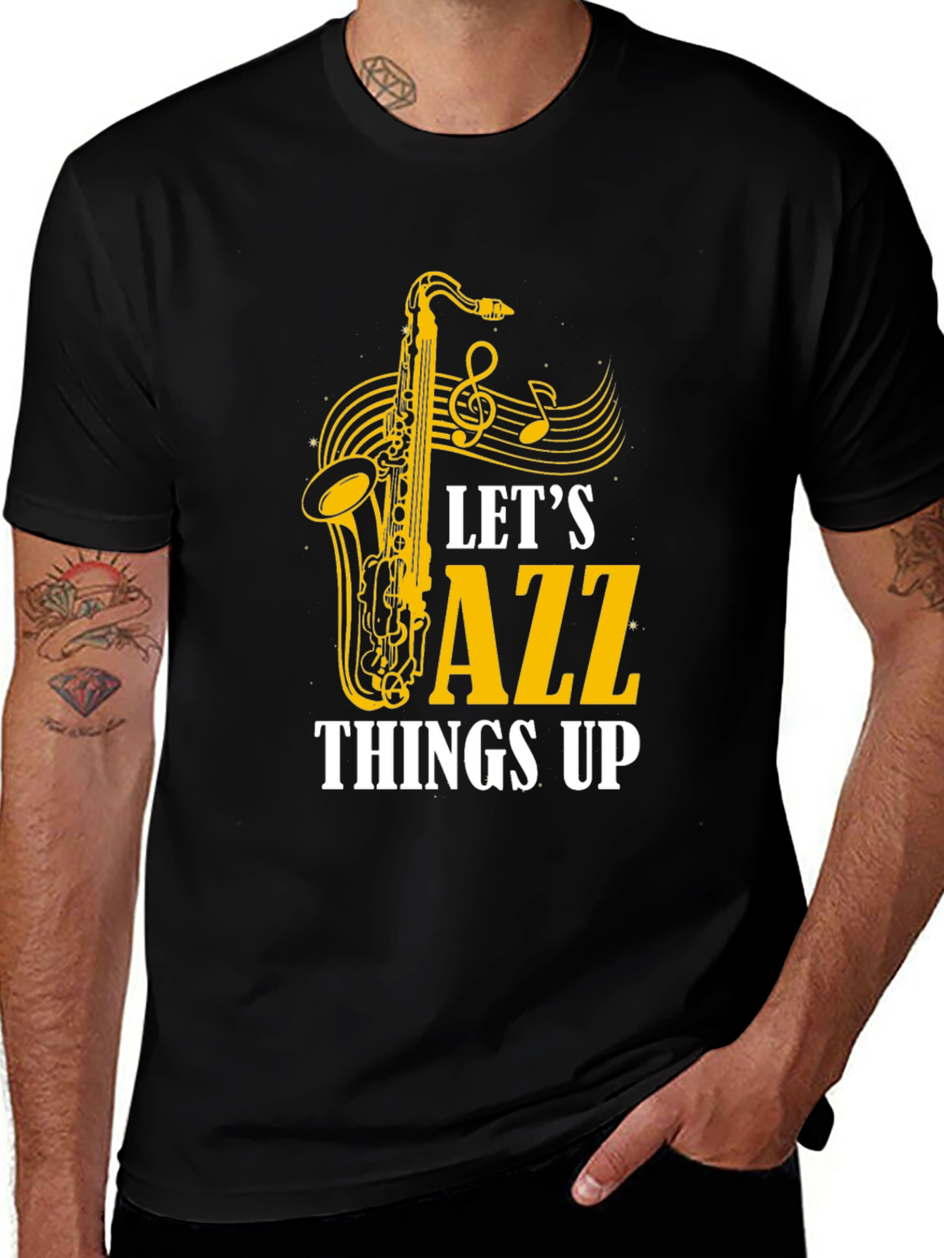 Black Let's Jazz Things Up Graphic T-Shirt main image