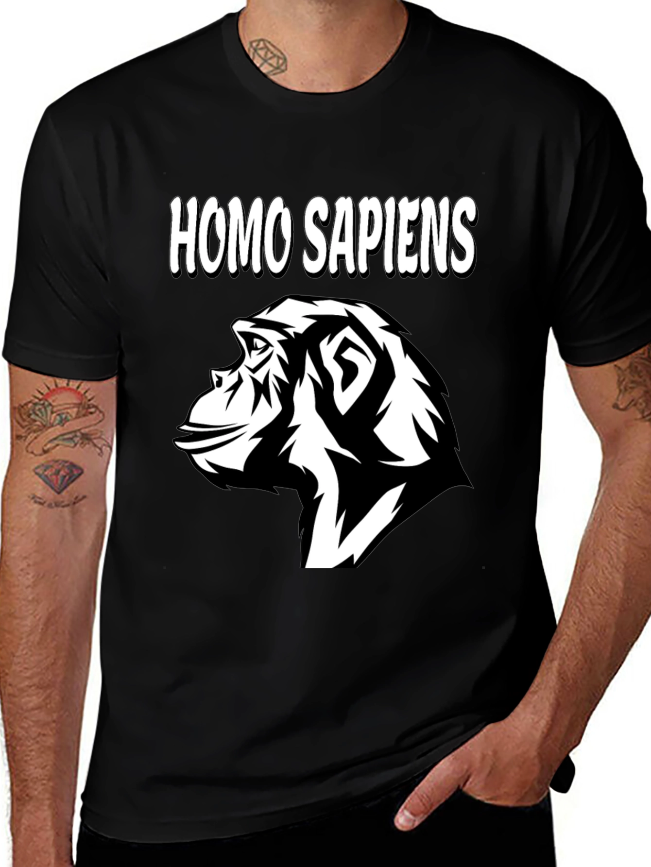 Variant 19 of Homo Sapiens Graphic Tee - Black Unisex