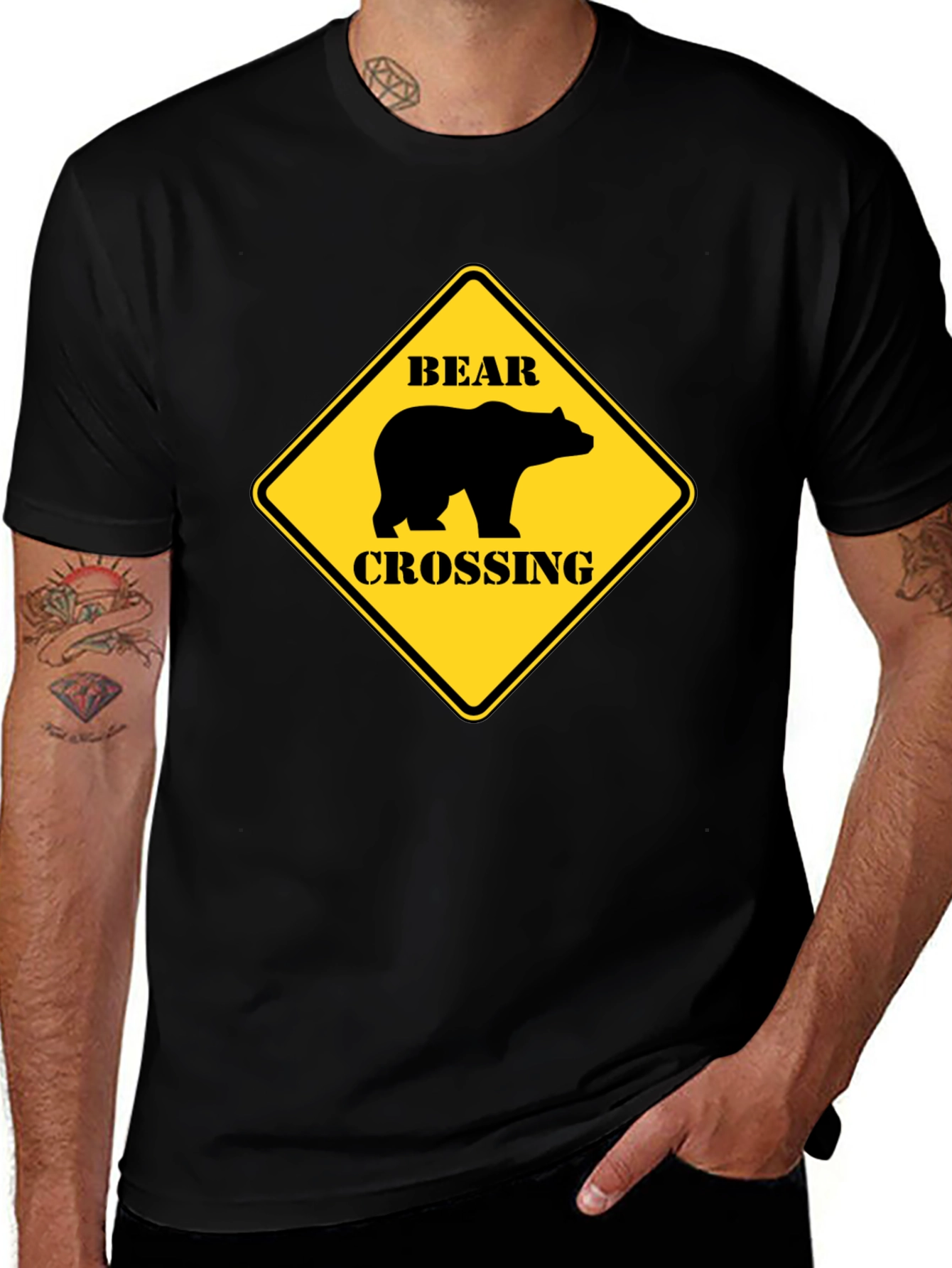 Variant 8 of Bear Crossing Black T-Shirt