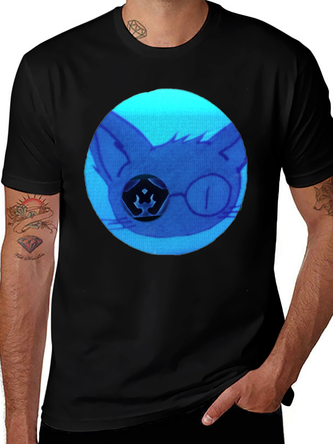 Variant 28 of Cool Blue Cat Graphic T-Shirt