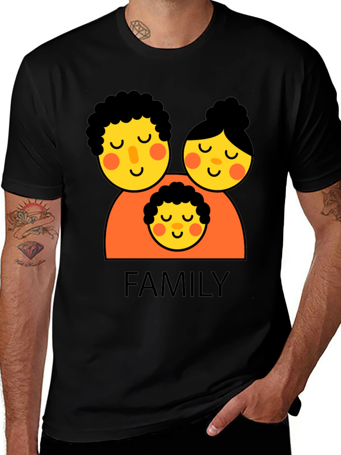 Family Graphic Black T-Shirt