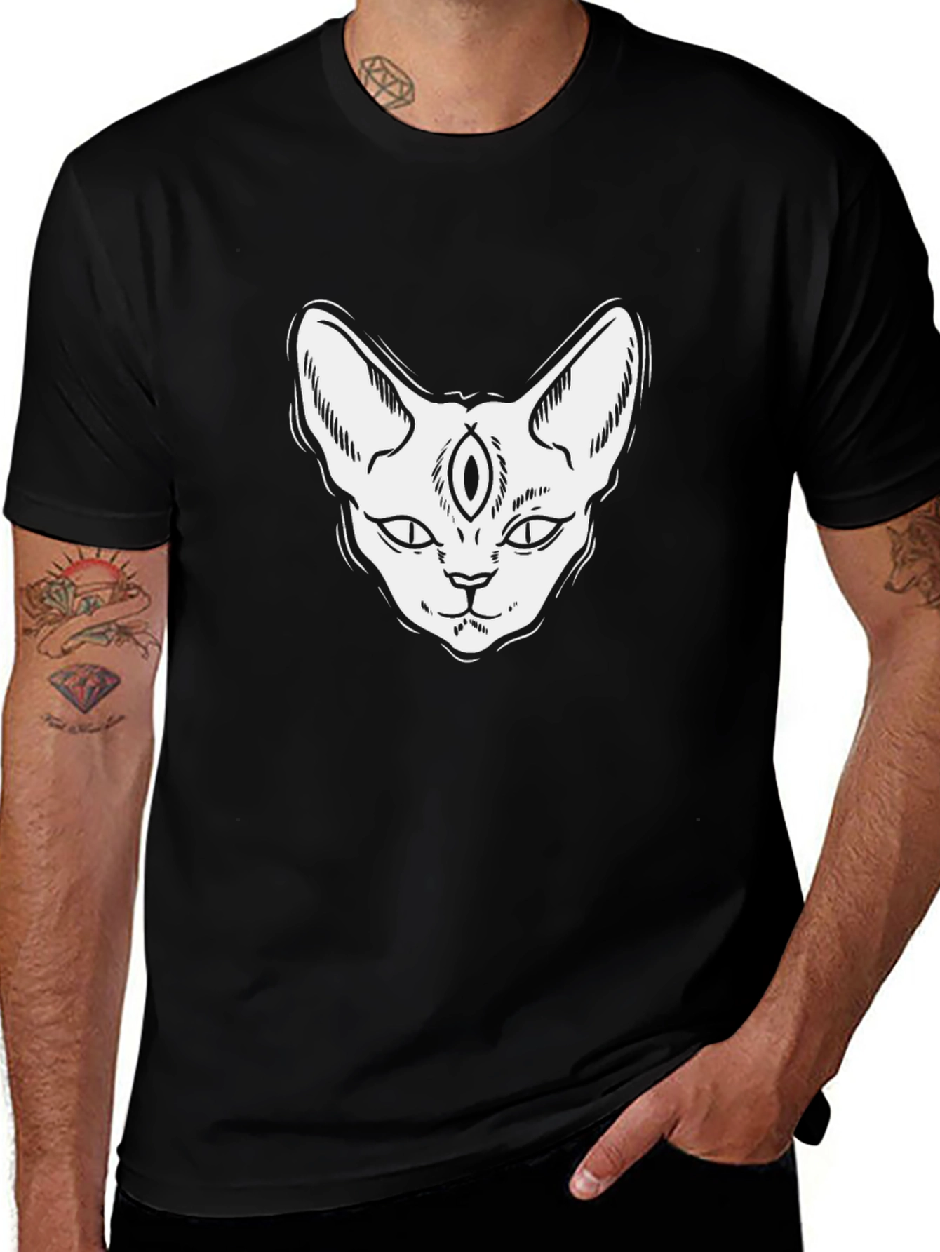 Variant 26 of Third Eye Cat Graphic T-Shirt