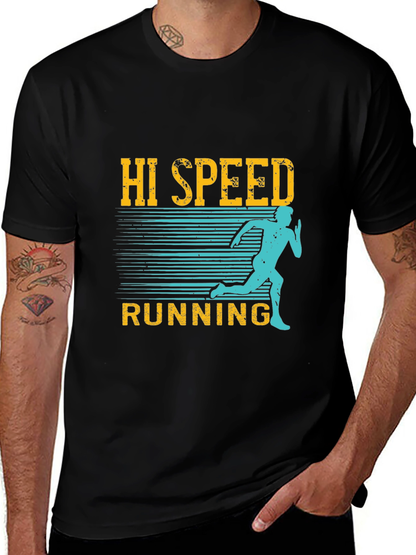Variant 29 of Hi Speed Running Black Graphic T-Shirt