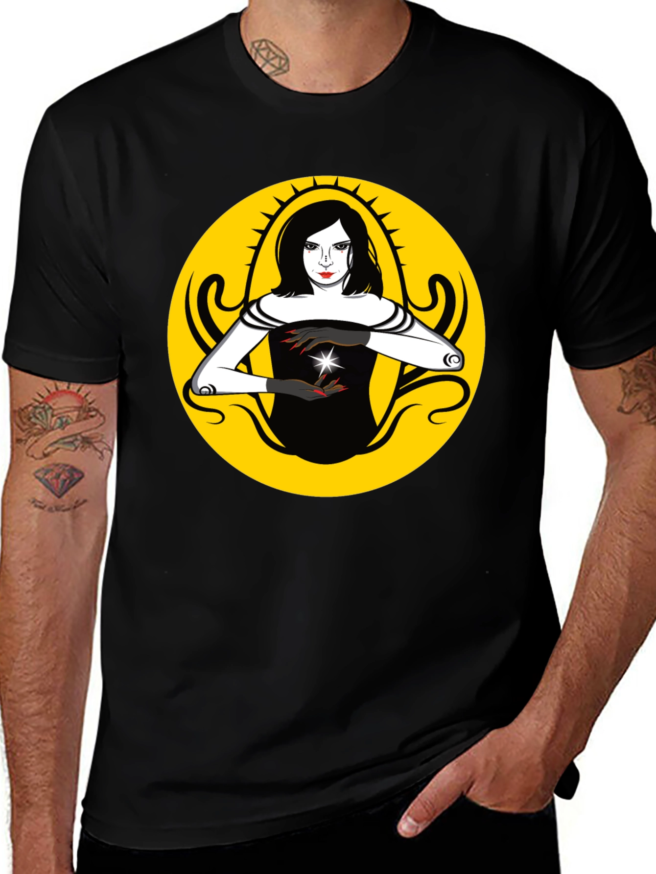 Variant 21 of Mystic Woman Graphic T-Shirt - Black