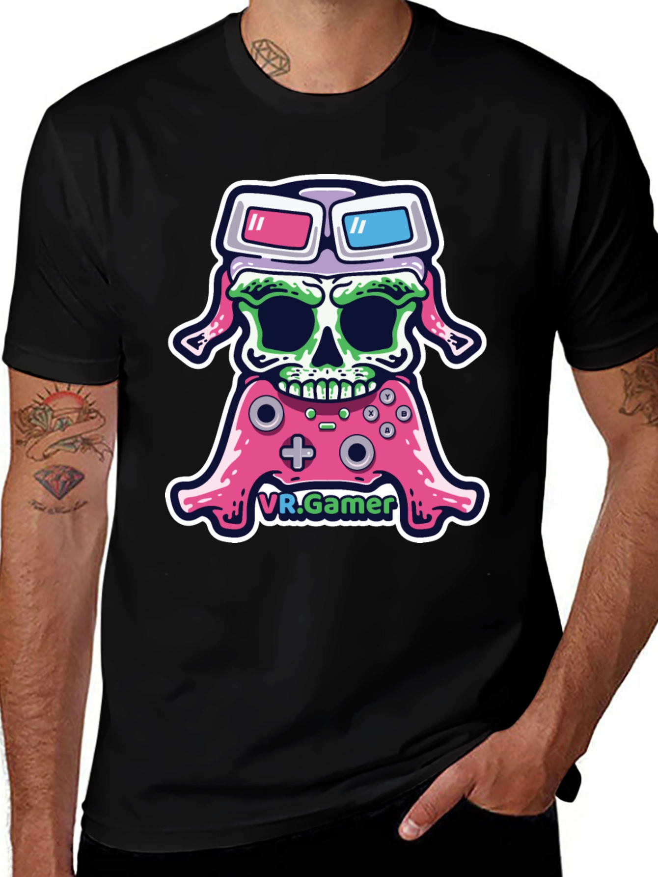 VR Gamer Skull T-Shirt - Stylish Graphic Tee