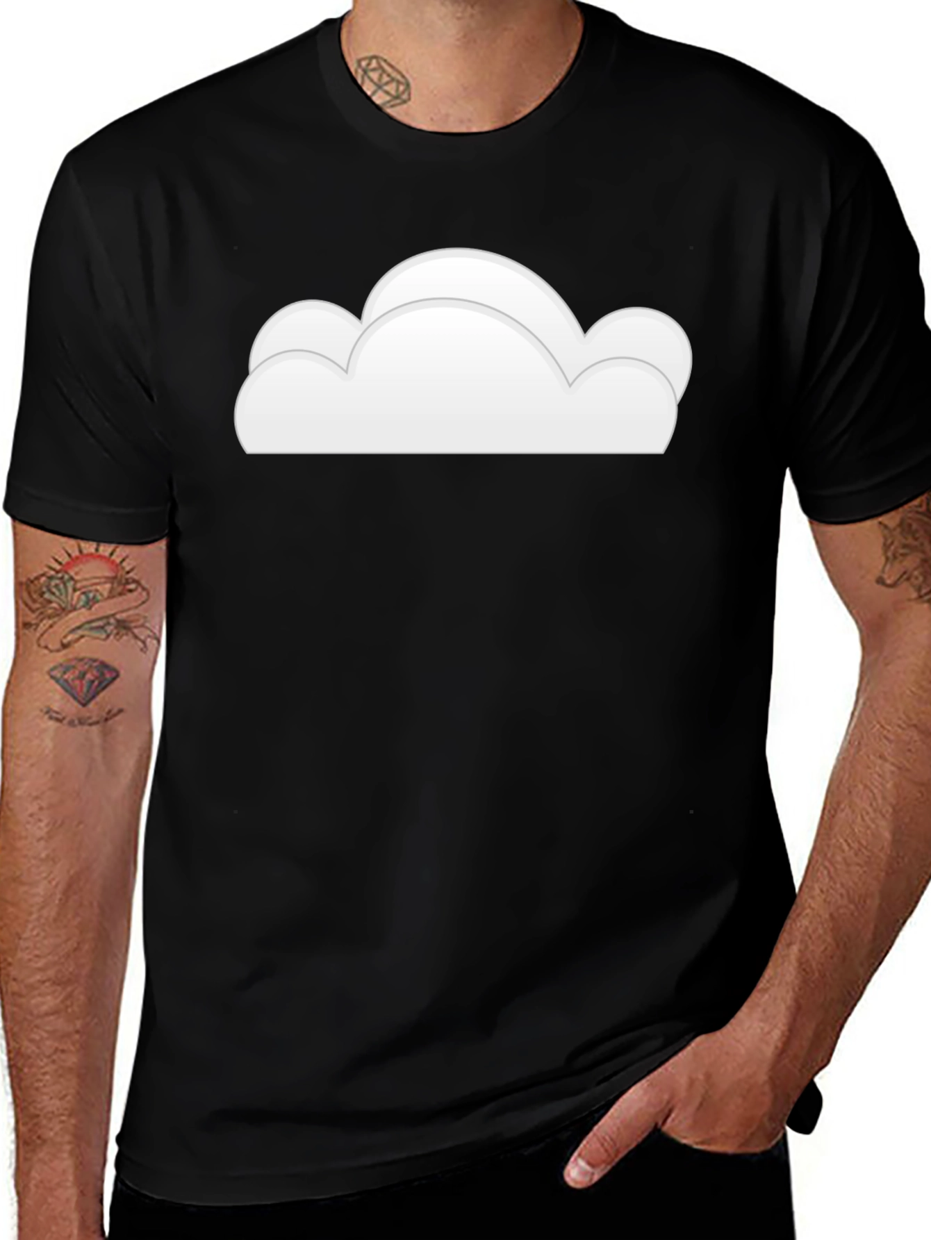 Variant 4 of Cloud Graphic Black T-Shirt