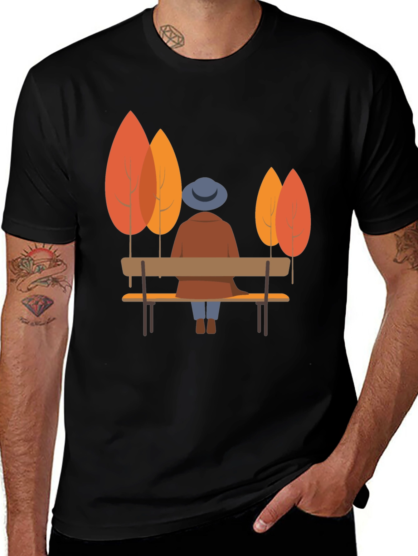 Variant 24 of Autumn Scene Graphic Tee - Comfort & Style