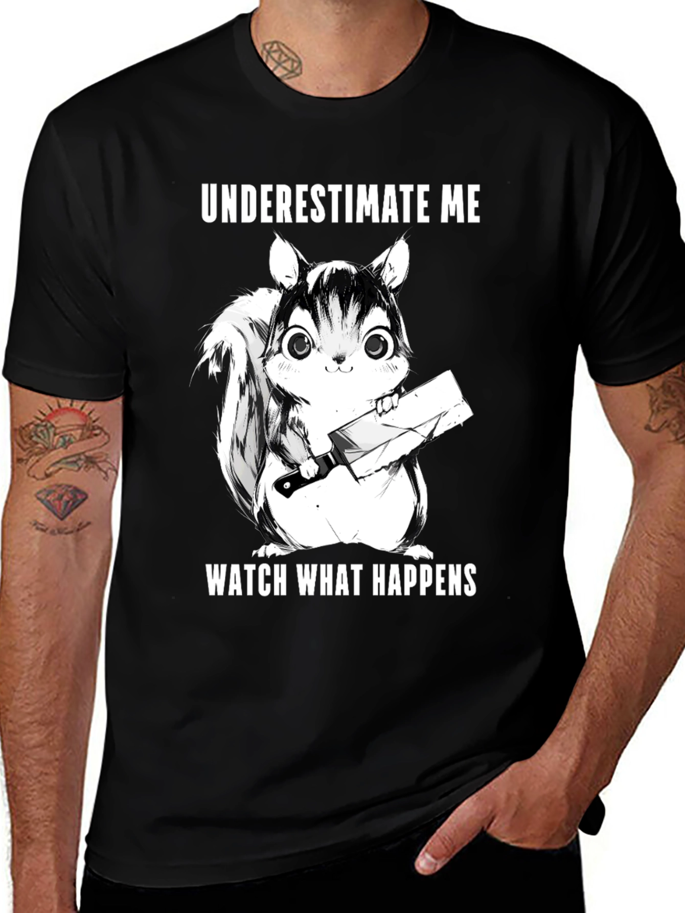 Variant 14 of Underestimate Me Squirrel T-Shirt - Funny Graphic Tee