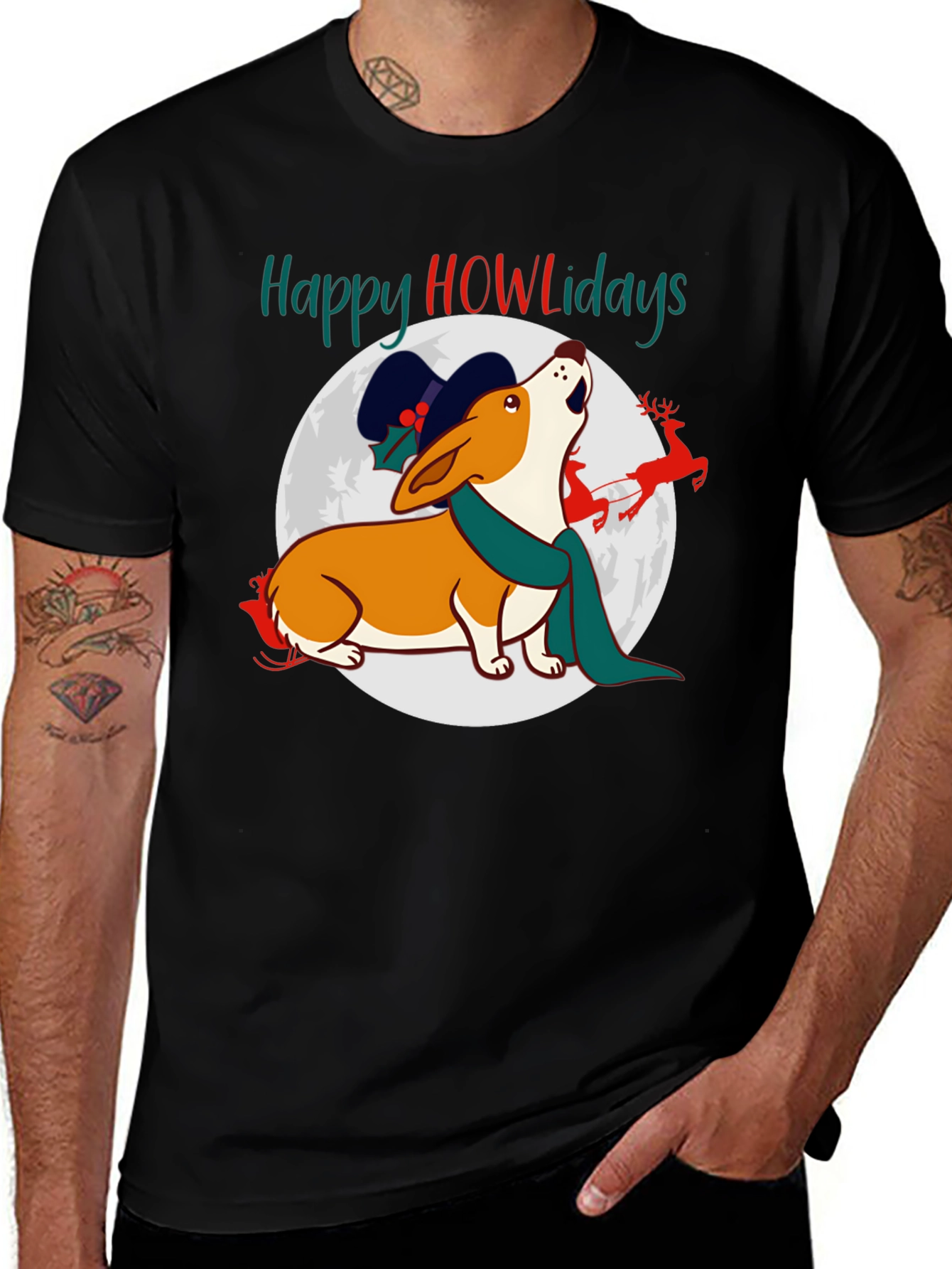 Variant 23 of Happy Howlidays Dog Christmas T-Shirt