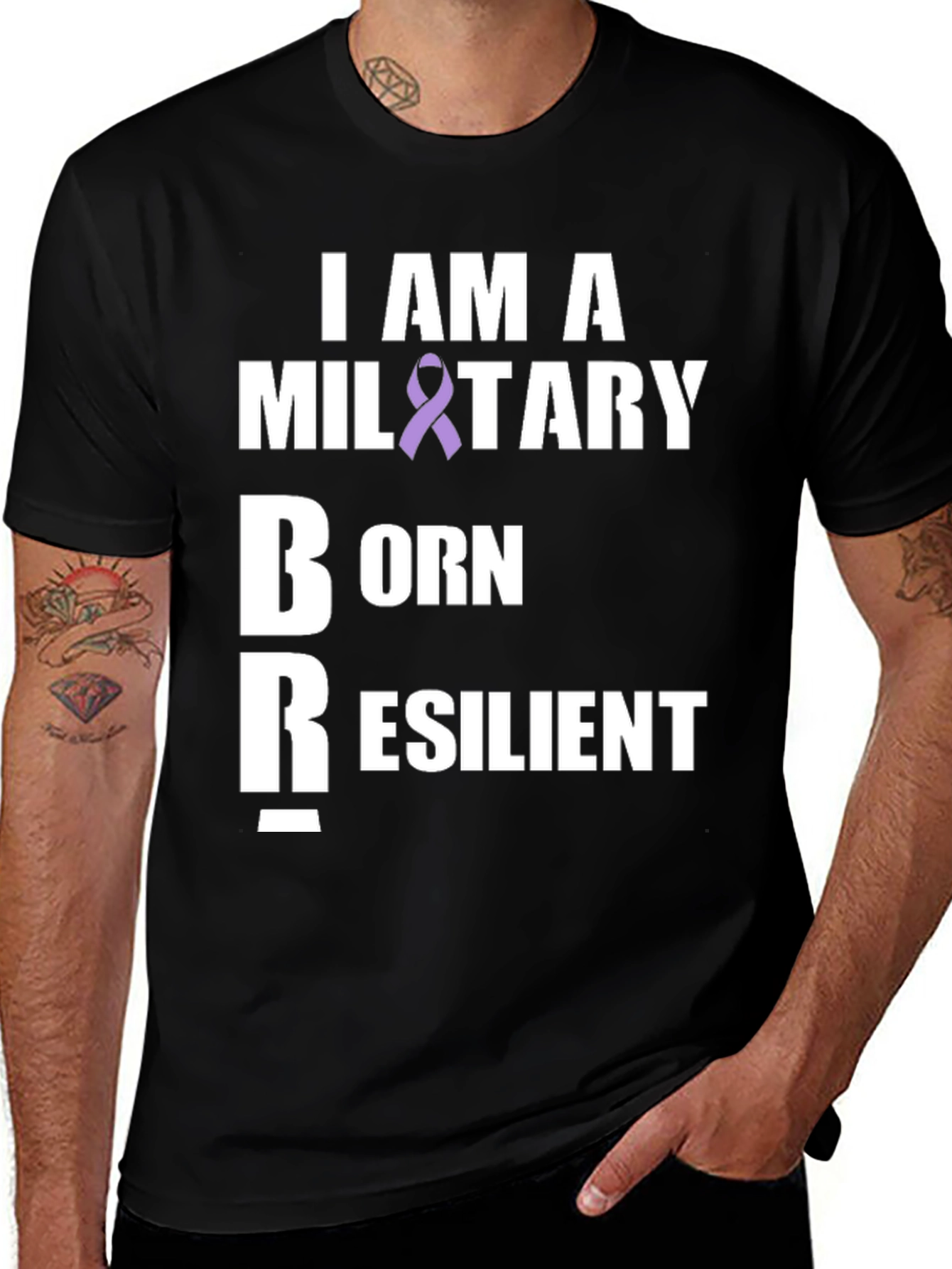 Variant 19 of Military Born Resilient T-Shirt