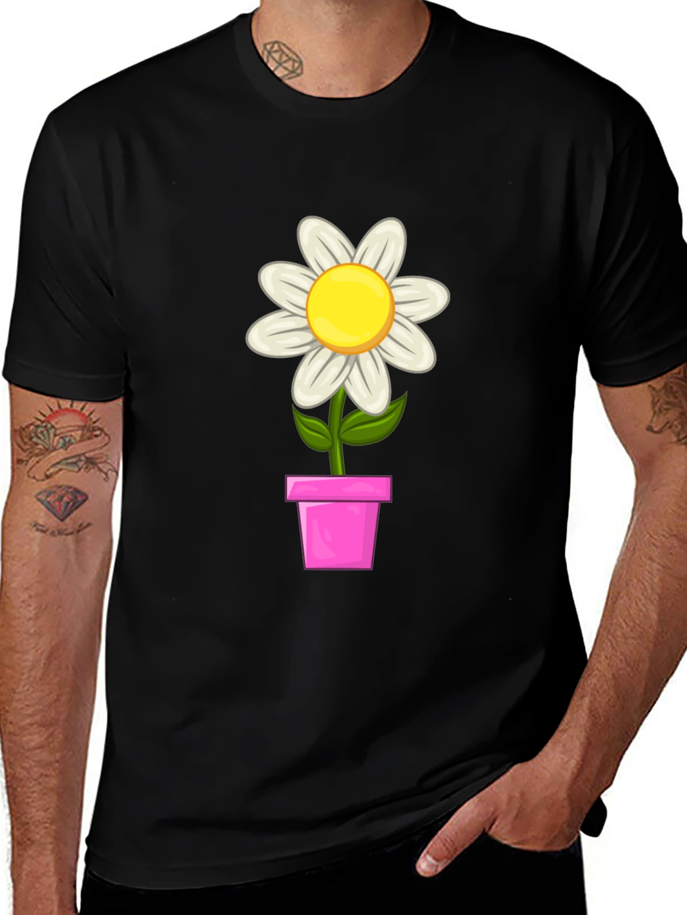Variant 25 of Daisy Flower Pot Graphic T-Shirt